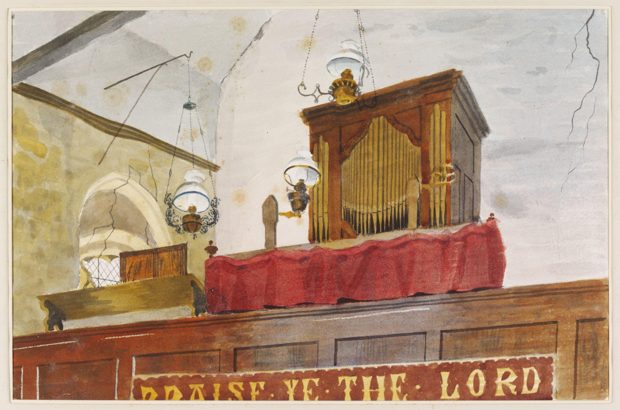 The Organ Loft, Church of SS. Peter and Paul, Little Saling, Kenneth Rowntree, ca. 1940