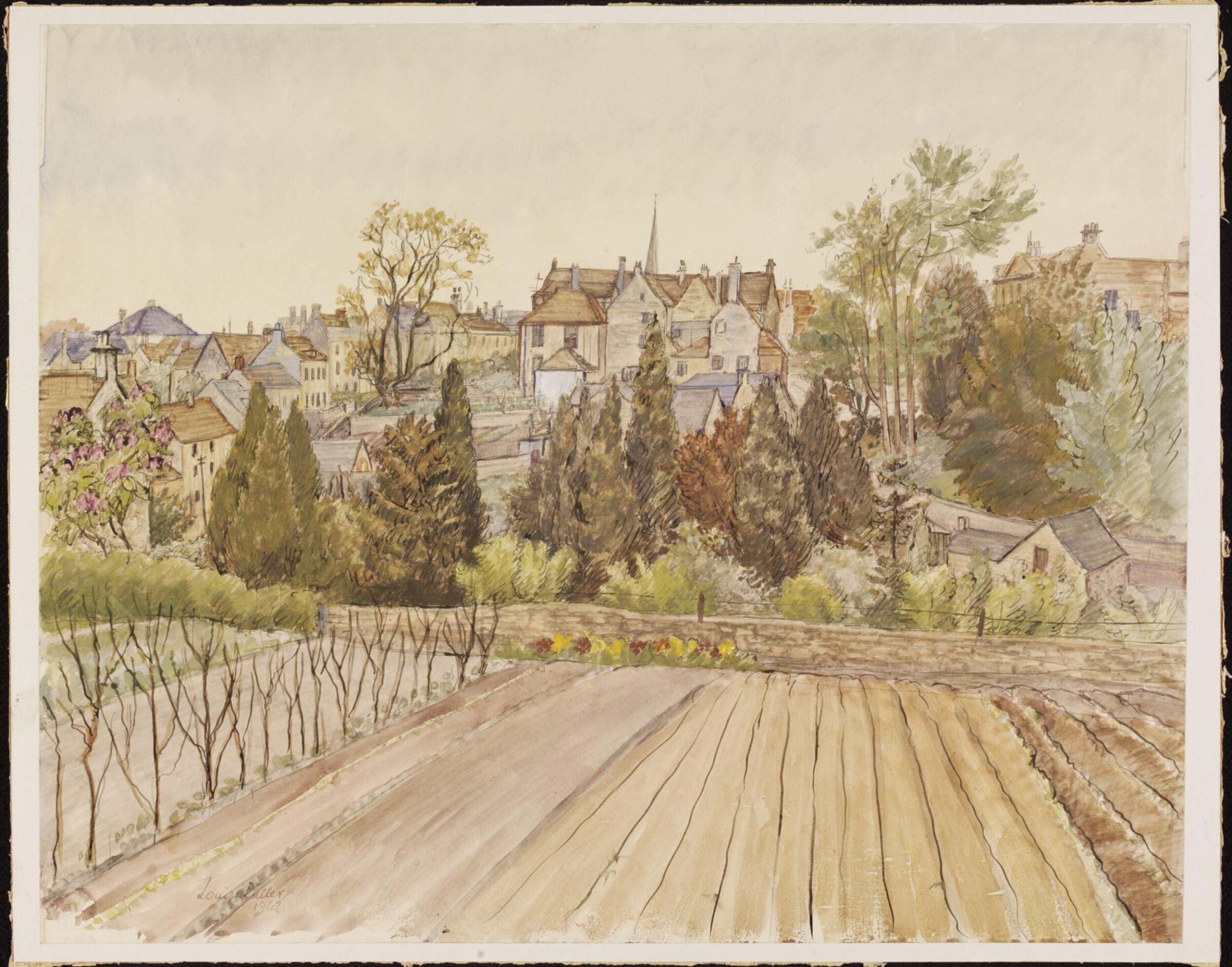 View from near Love Lane, Tetbury, Puller, 1942