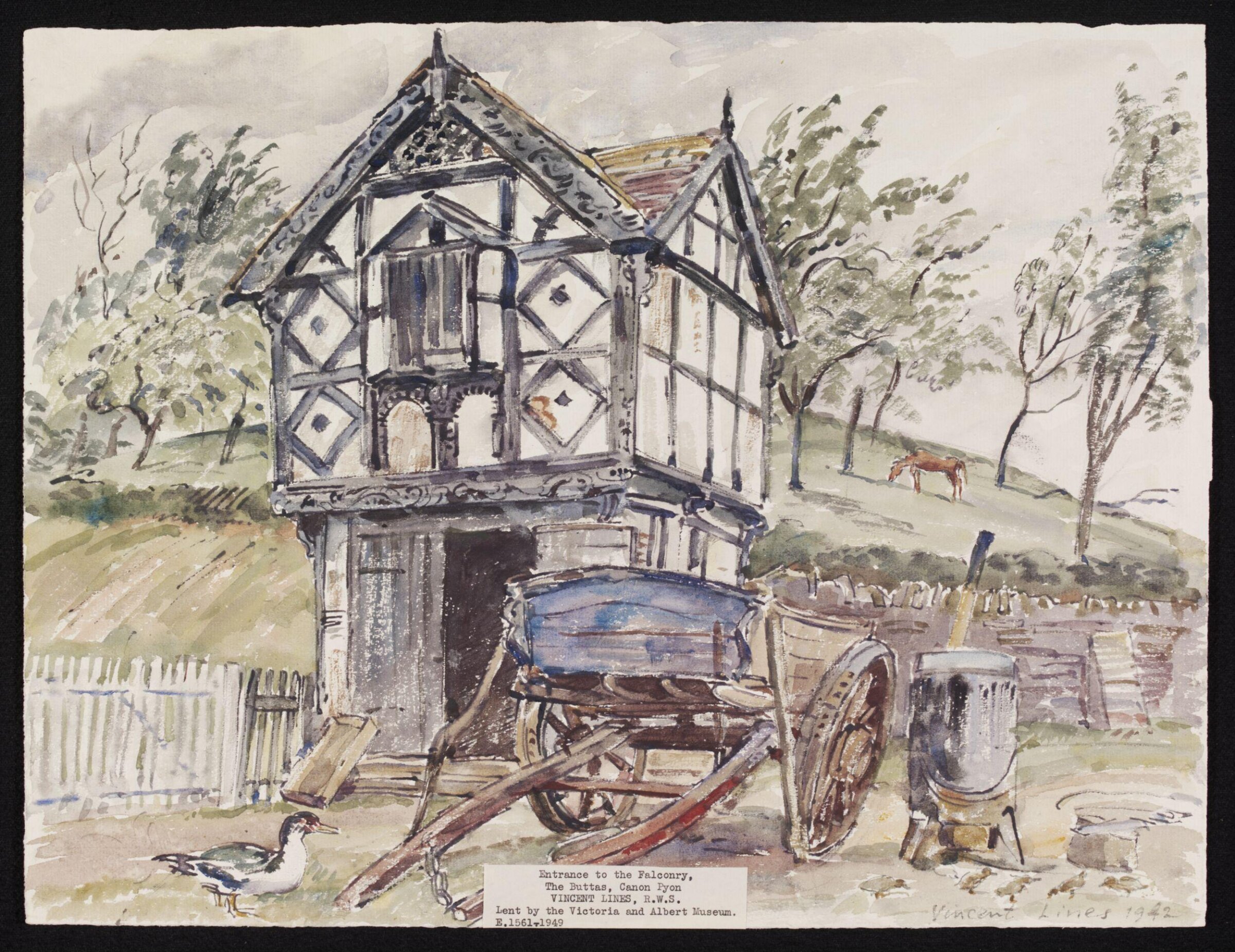 Entrance to the Falconry, The Buttas, Canon Pyon, Lines, 1942