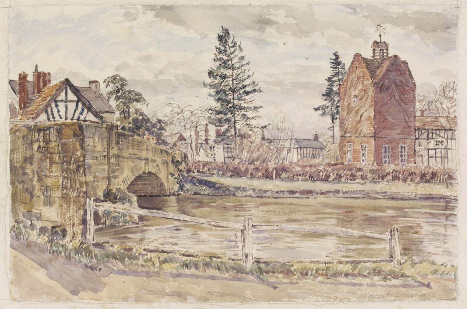 Bridge and Pigeon House, Eardisland, Lines, 1942