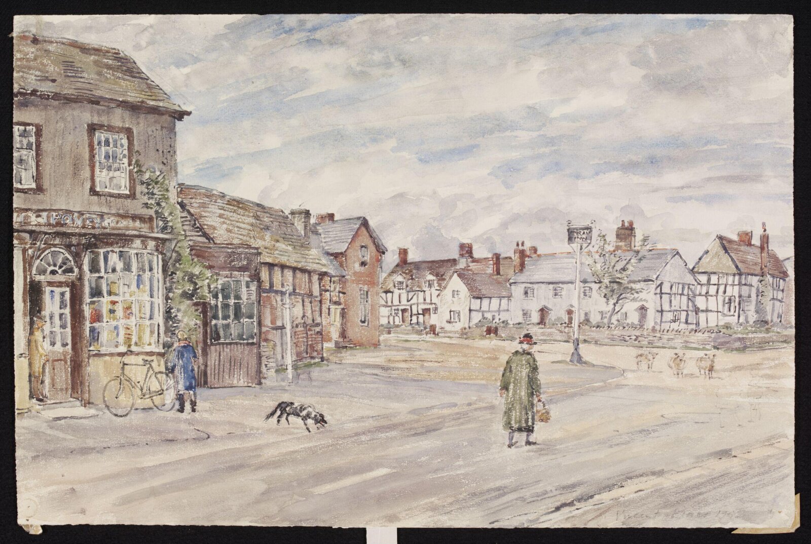 Tram Square, Eardisley, Lines, 1942