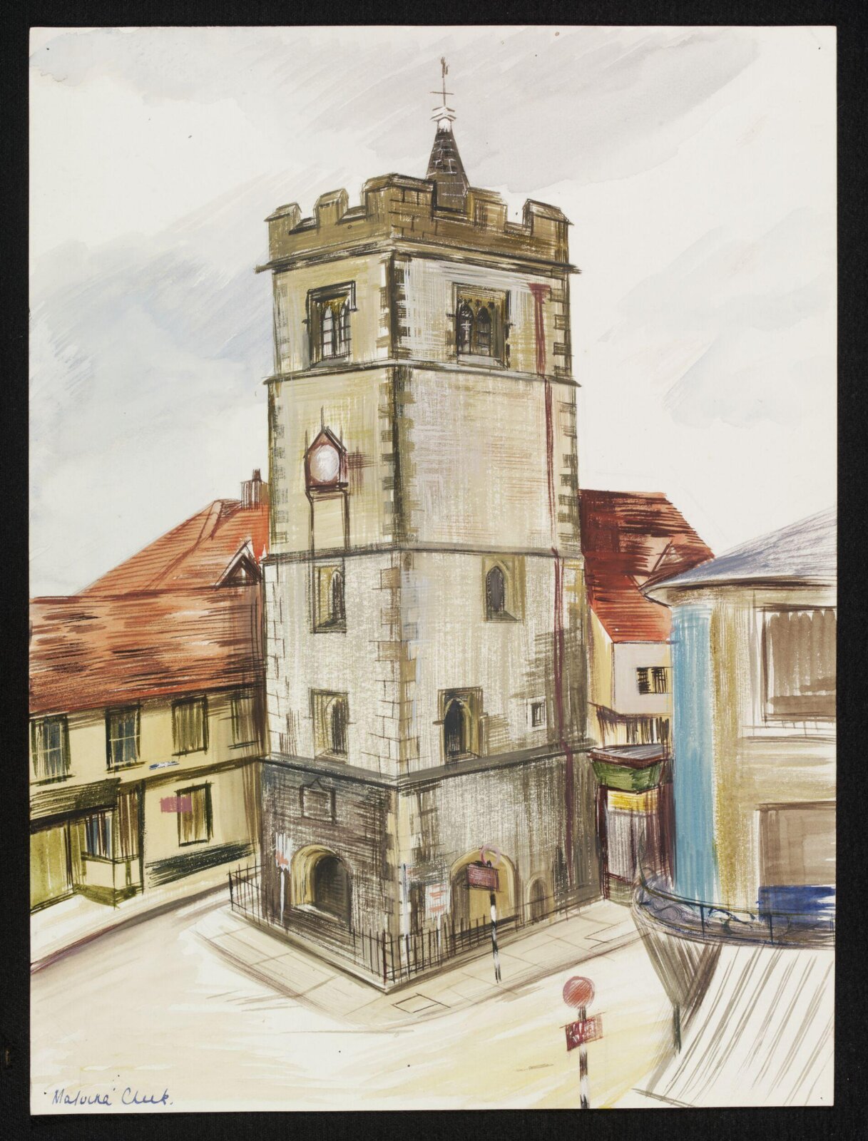 The Clock Tower, St. Albans, Cheek, ca. 1943