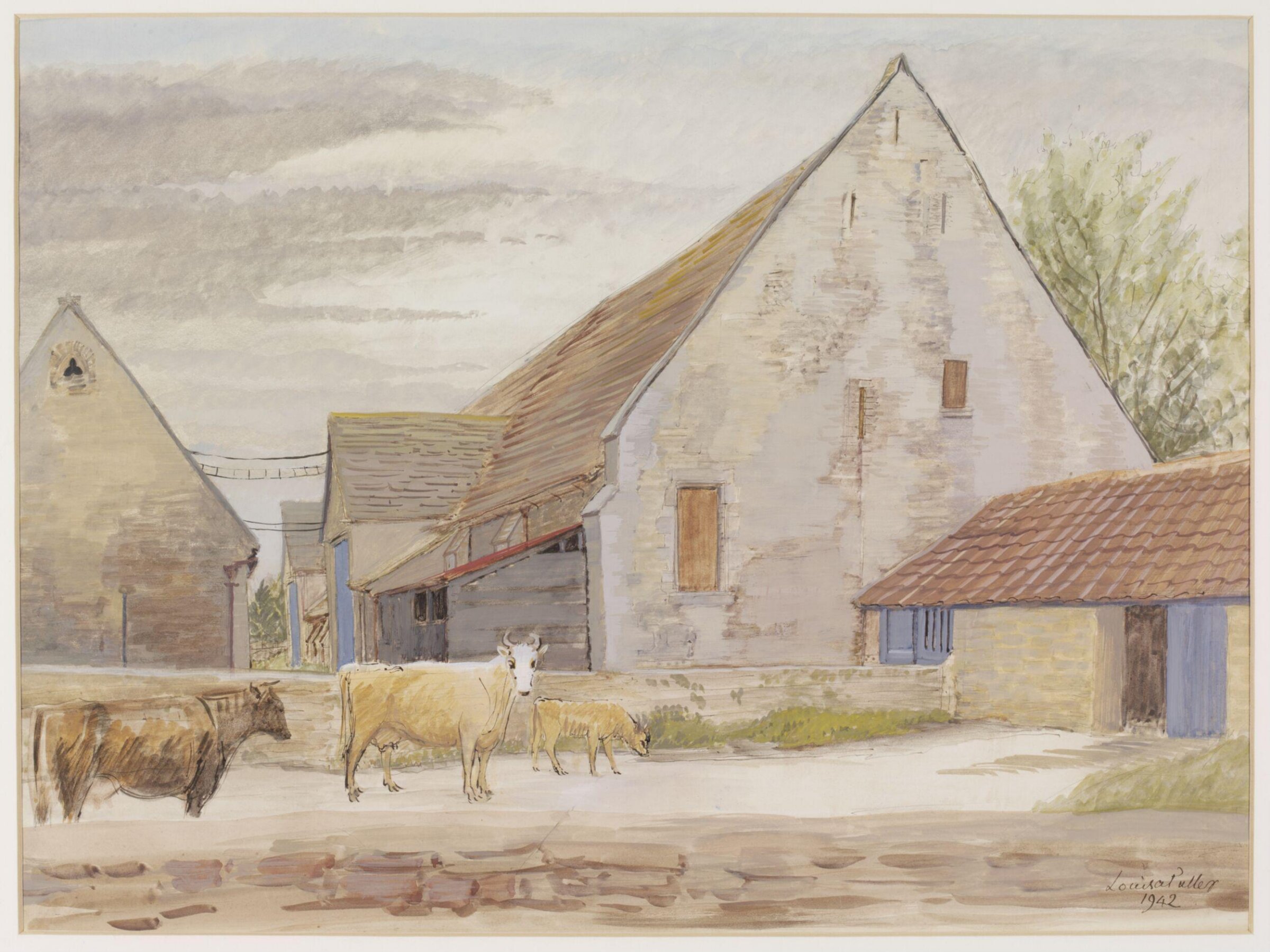 Barns at Frocester Court, Near Stonehouse, Puller, 1942