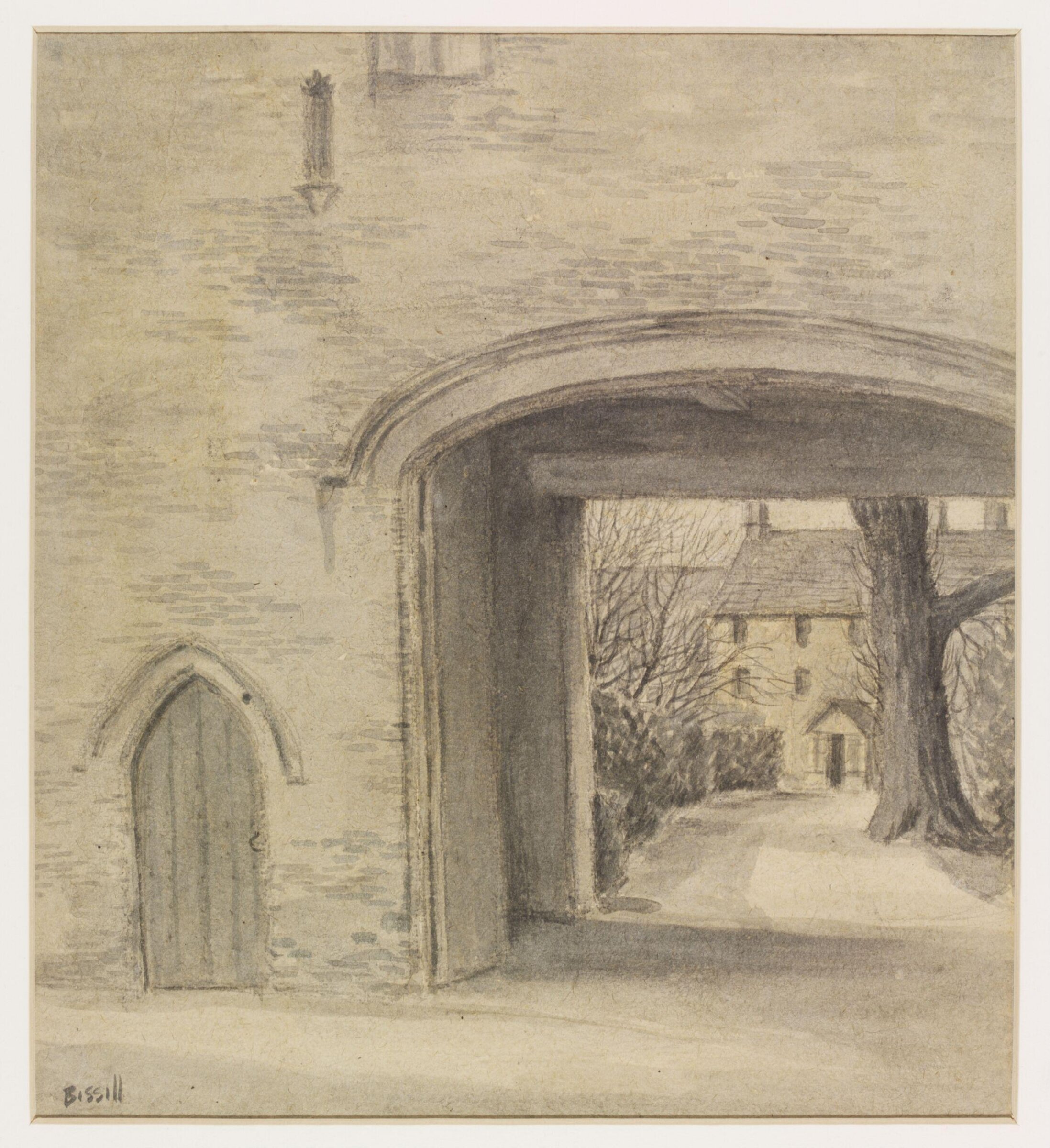 Old Monastery Doorway, now the entrance to Quenington Court, Quenington, Bissill, ca. 1940