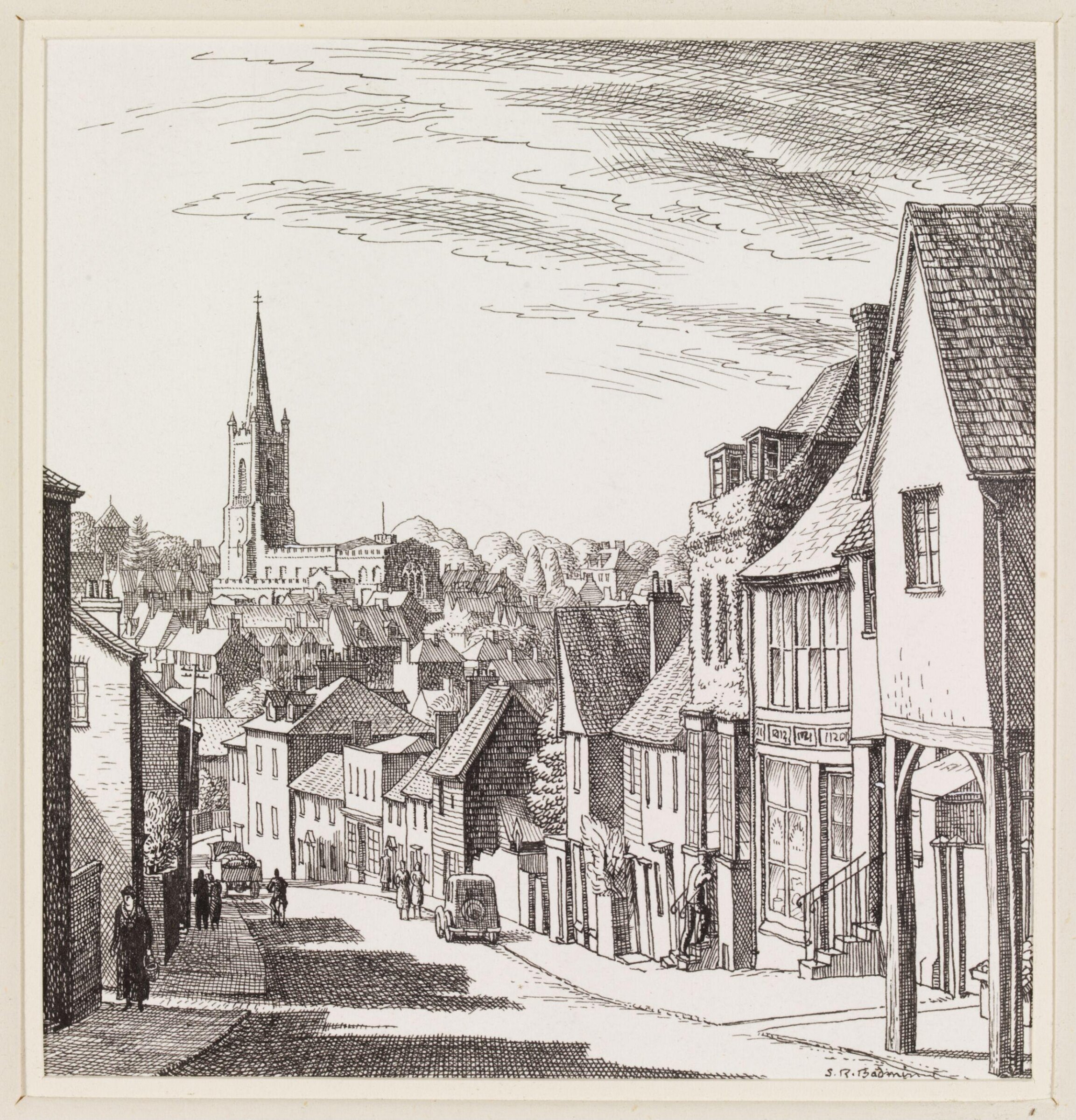 Bishops Stortford from Hockerill Street, Badmin, ca. 1940