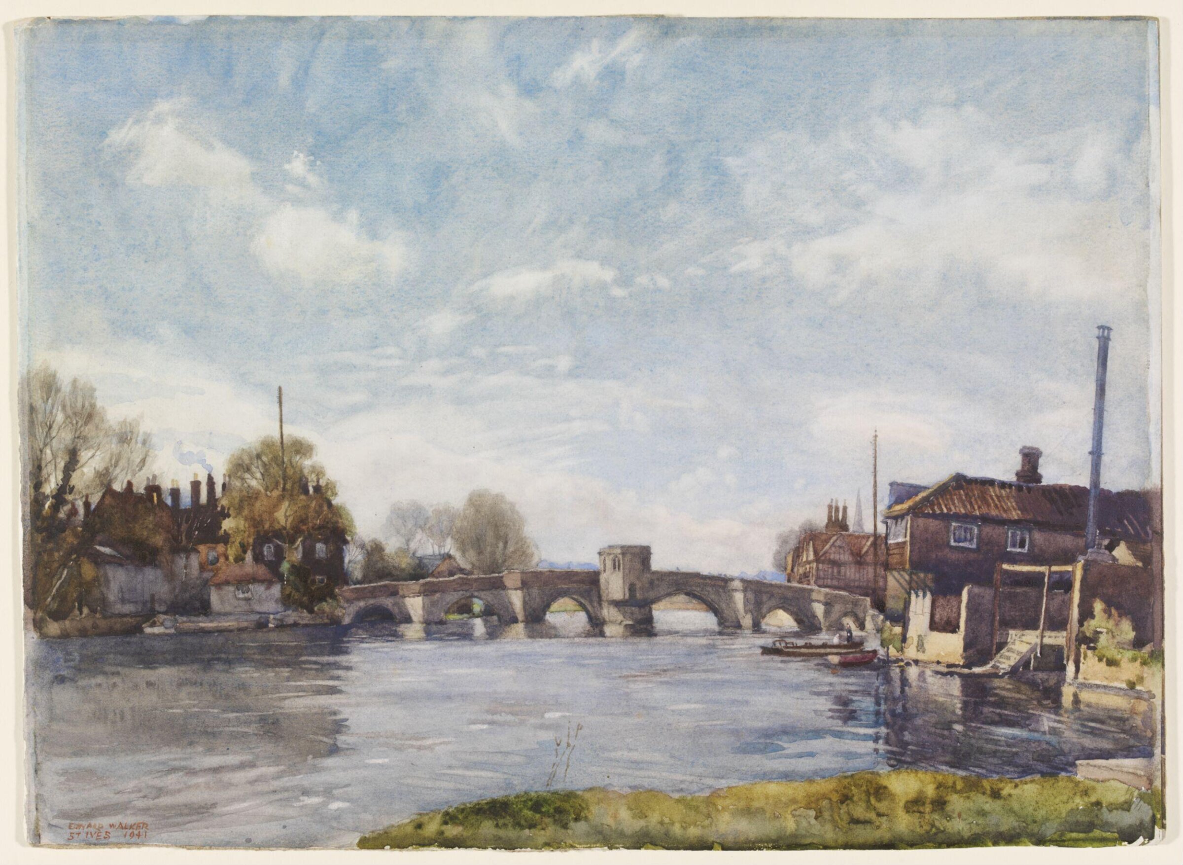The Bridge and Chantrey Chapel, St.Ives, Walker, 1941