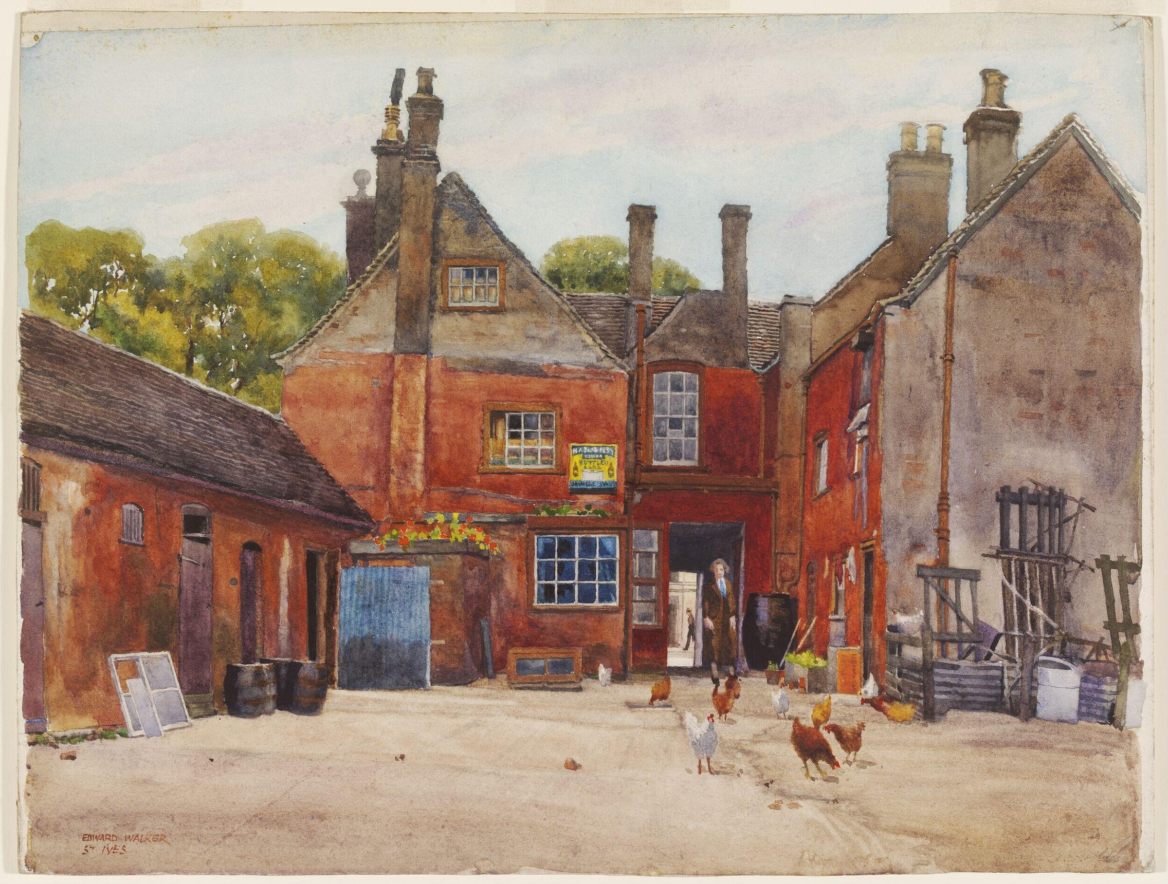 At the back of The White Hart, St. Ives, Walker, ca. 1941