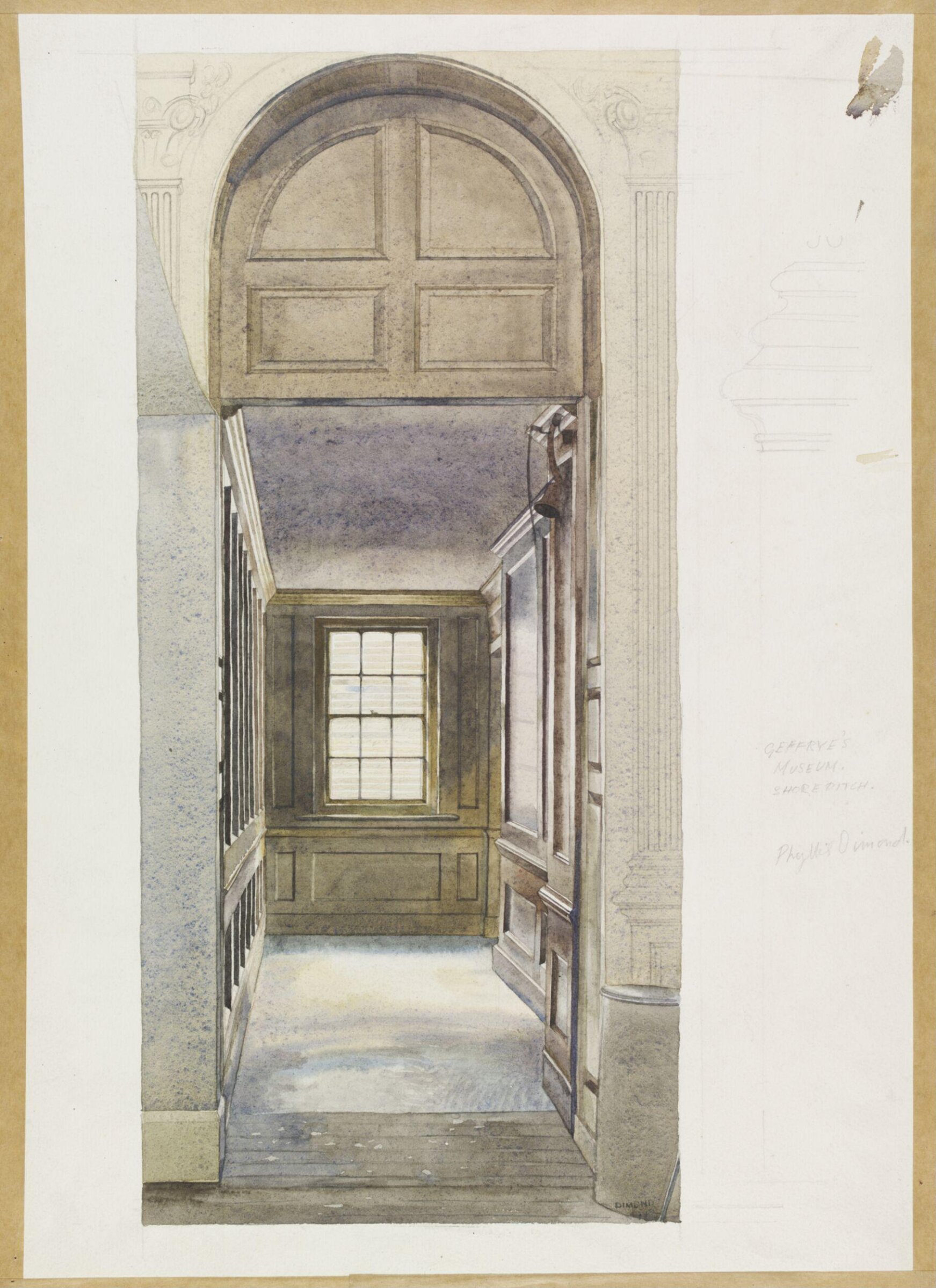 A panelled passage-way, Geffrye's Museum, Shoreditch, Dimond, ca. 1940