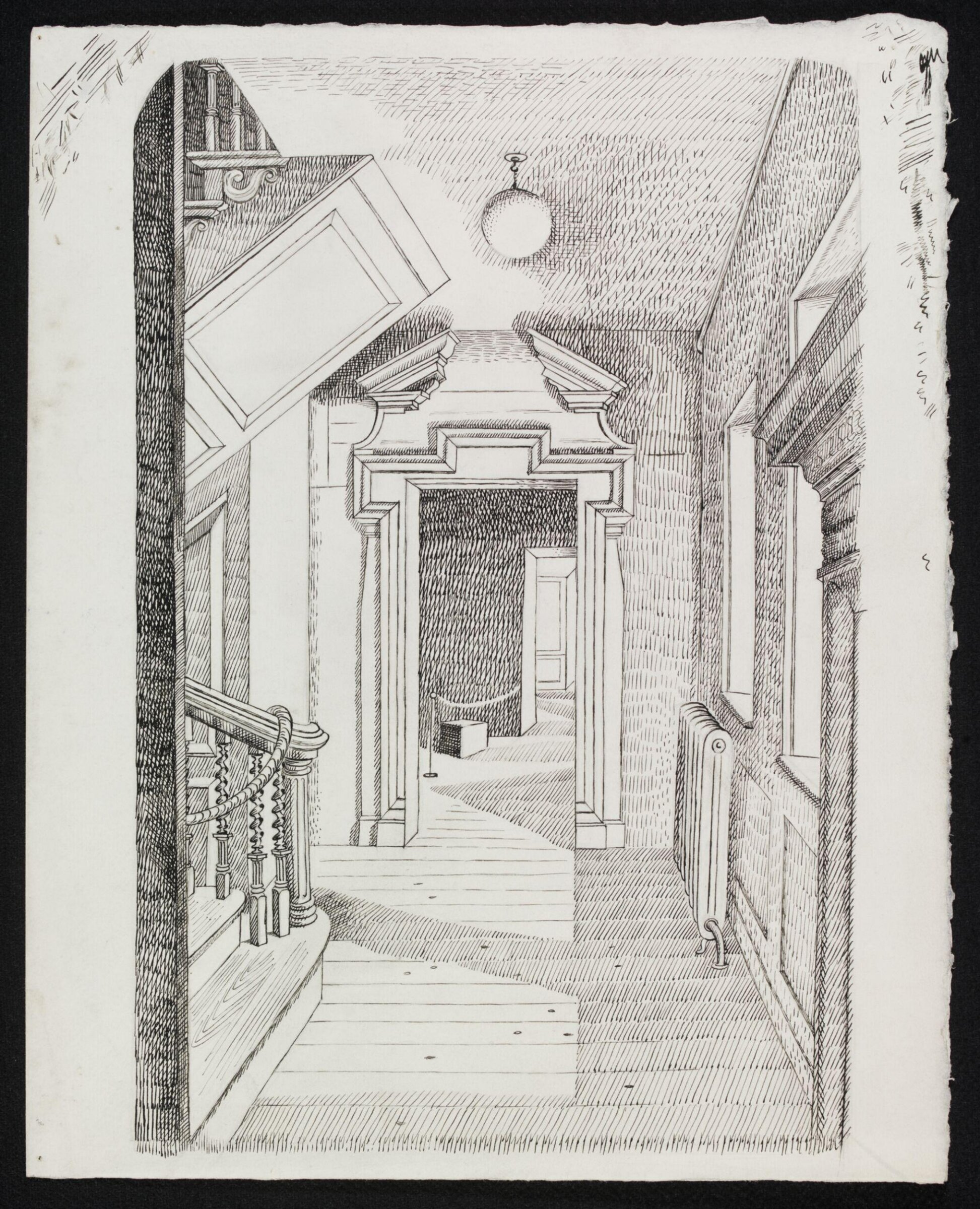 A doorway and part of a staircase, Geffrye's Museum, Shoreditch, Dimond, ca. 1940