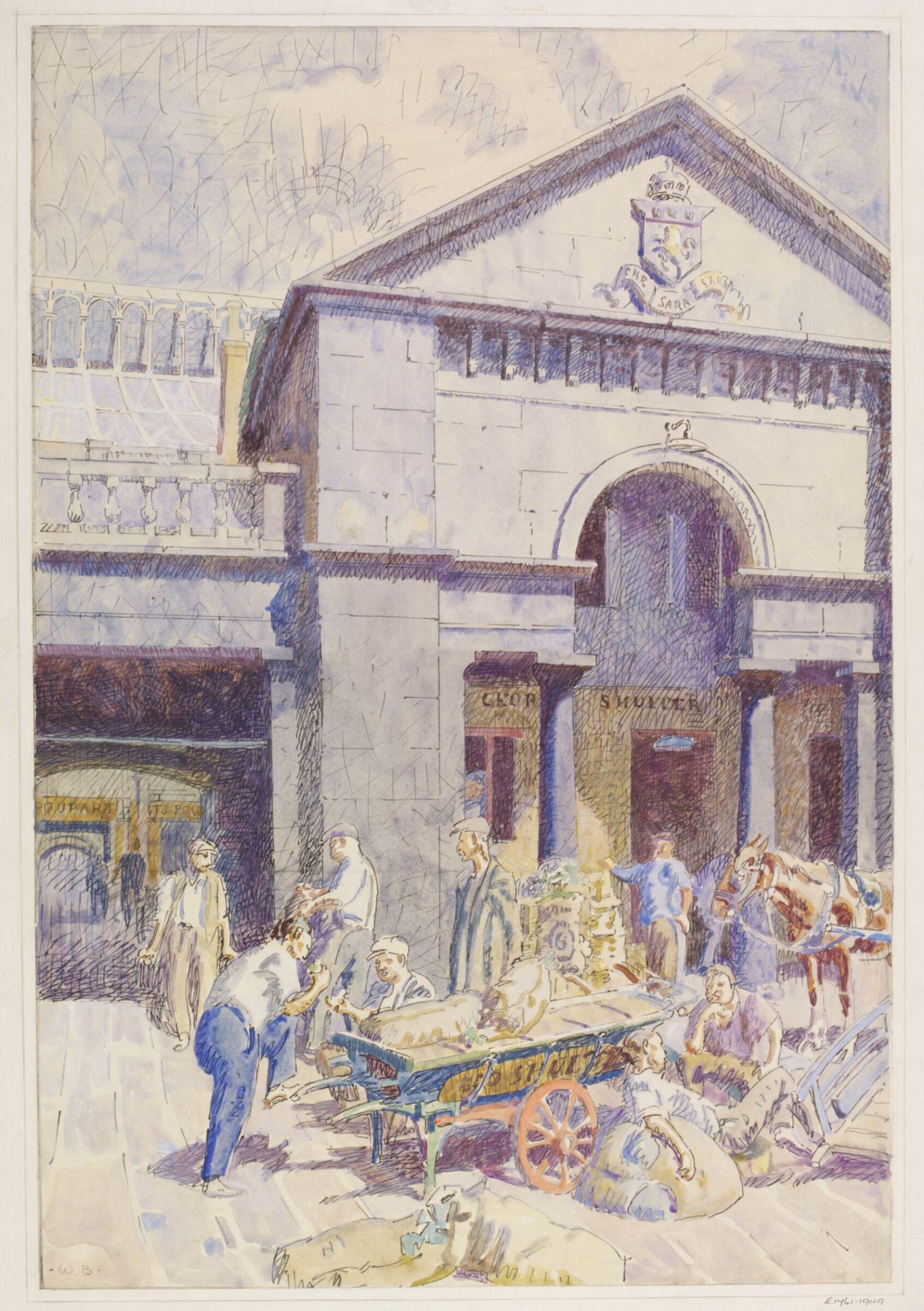 Covent Garden Market, London, Walter Bayes, ca. 1940