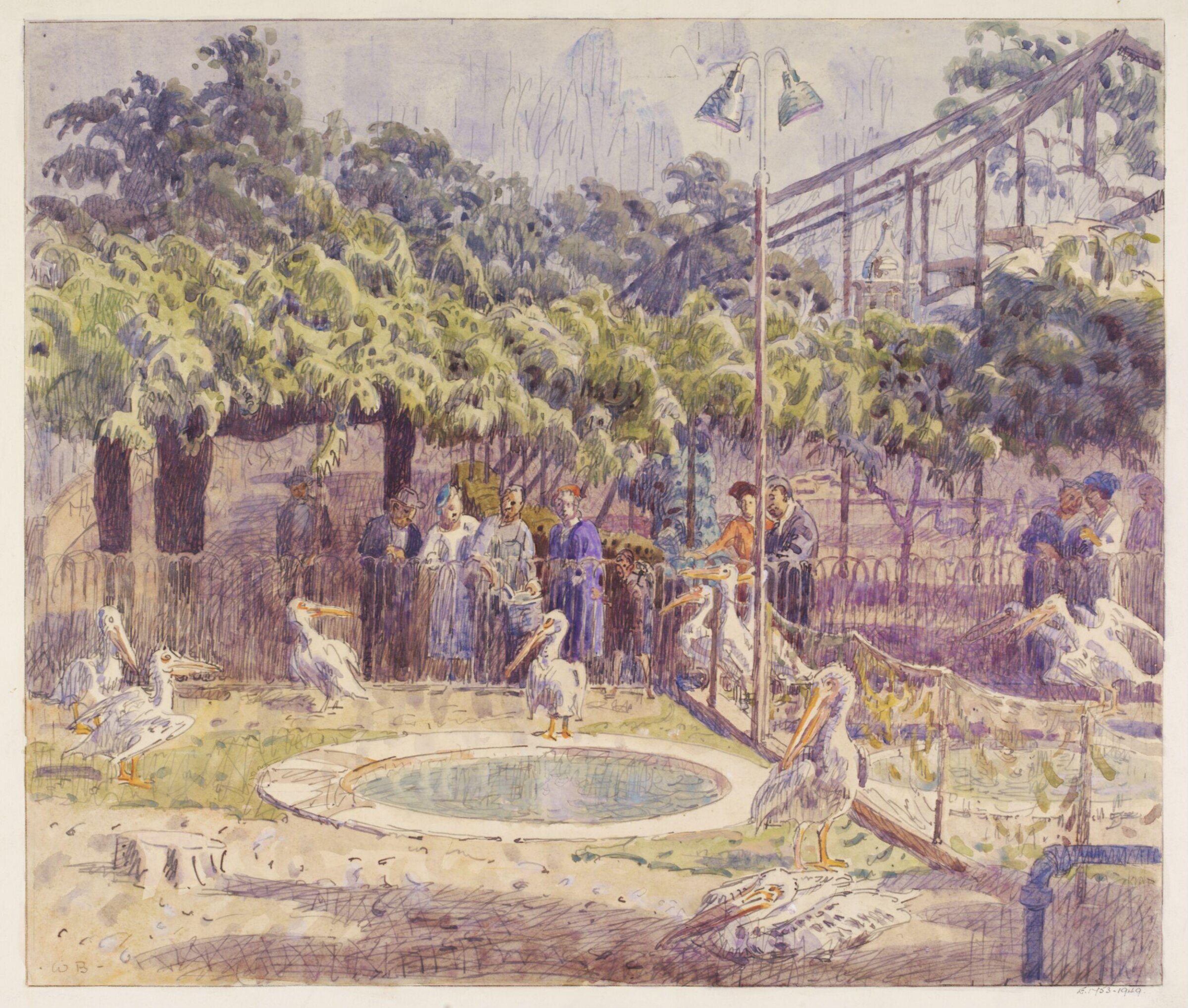 Pelican Ponds, Zoological Gardens, Bayes, ca. 1940