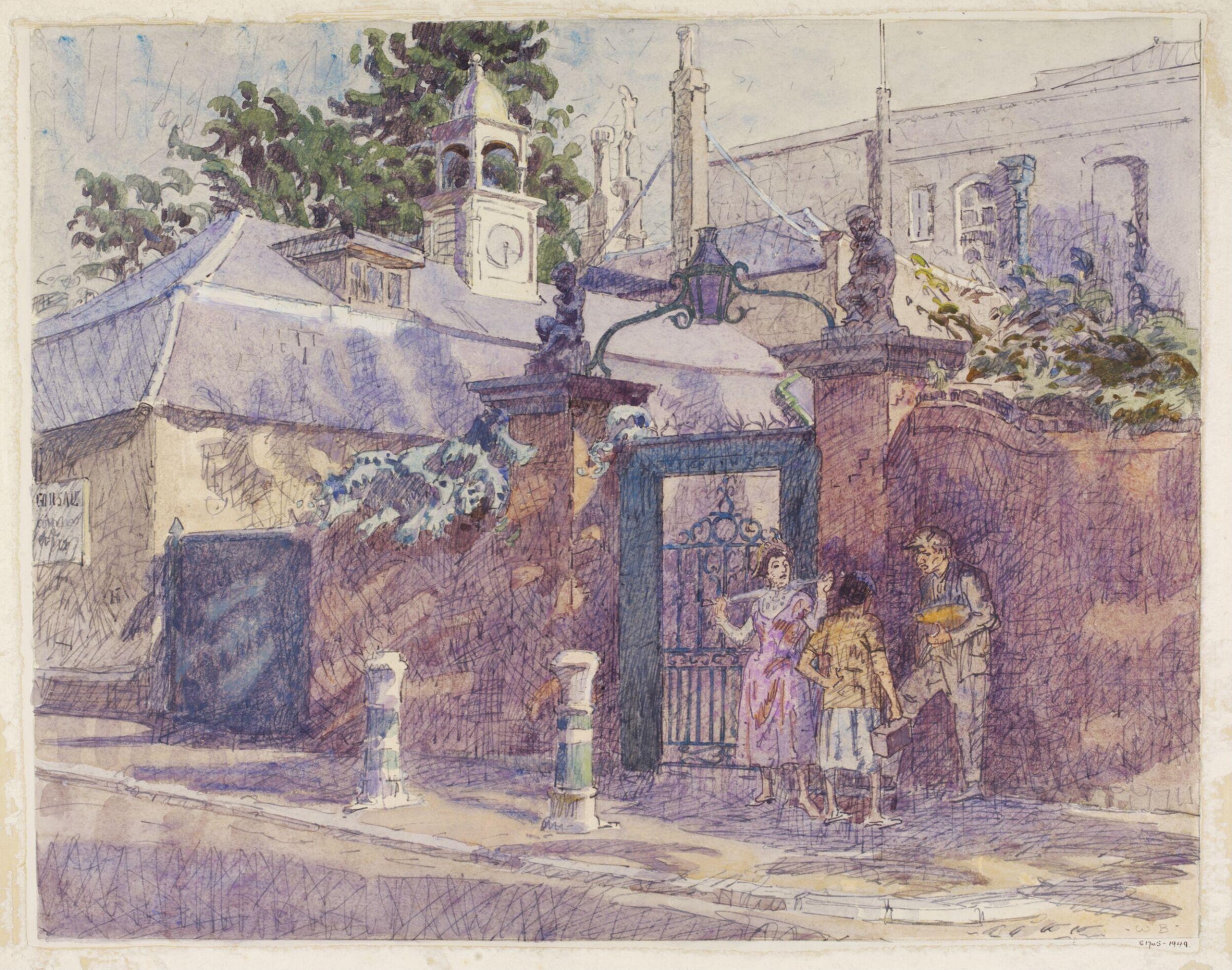 Entrance to Cannon Hall, Squire's Mount, Hampstead, Bayes, ca. 1940
