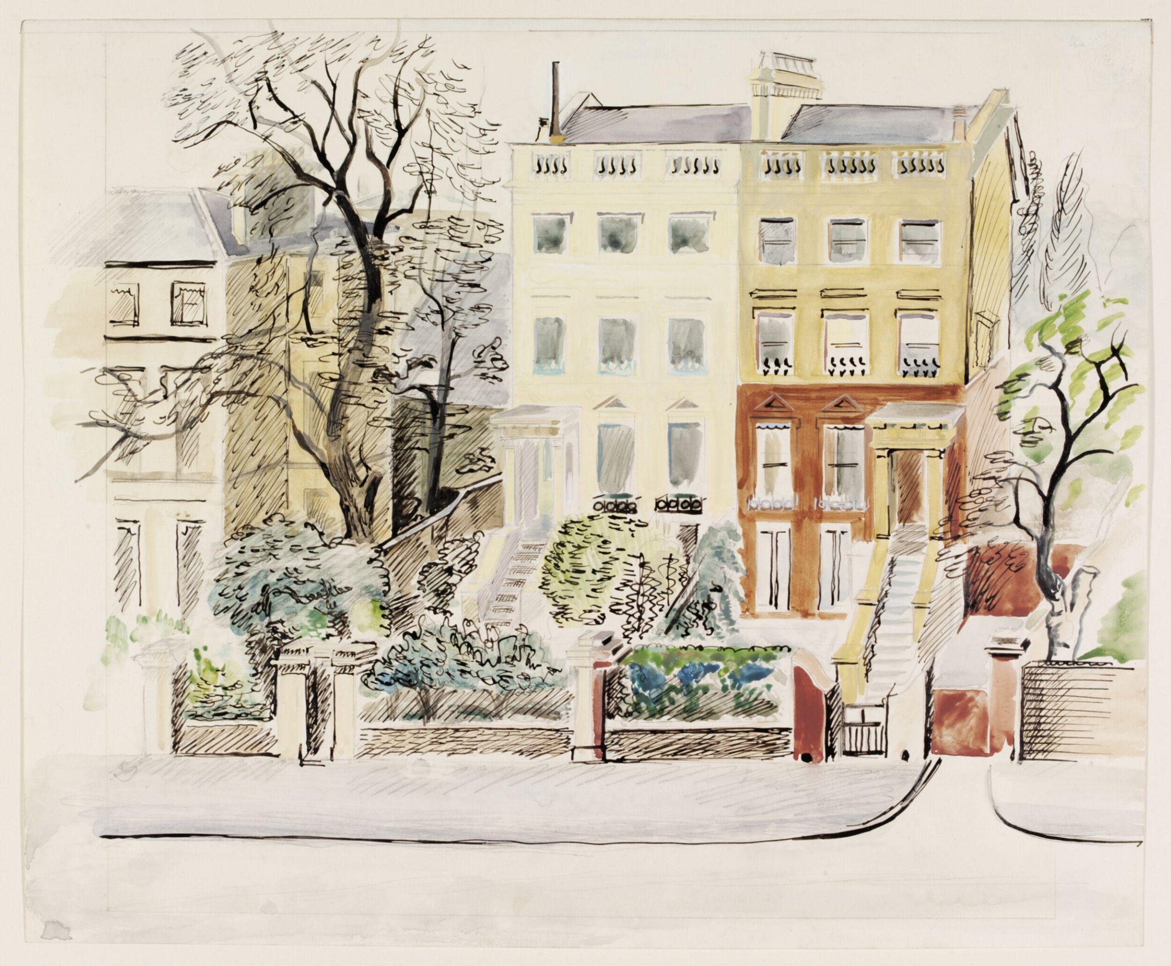Houses in Marlborough Hill, St. John's Wood, Enid Marx, ca. 1940