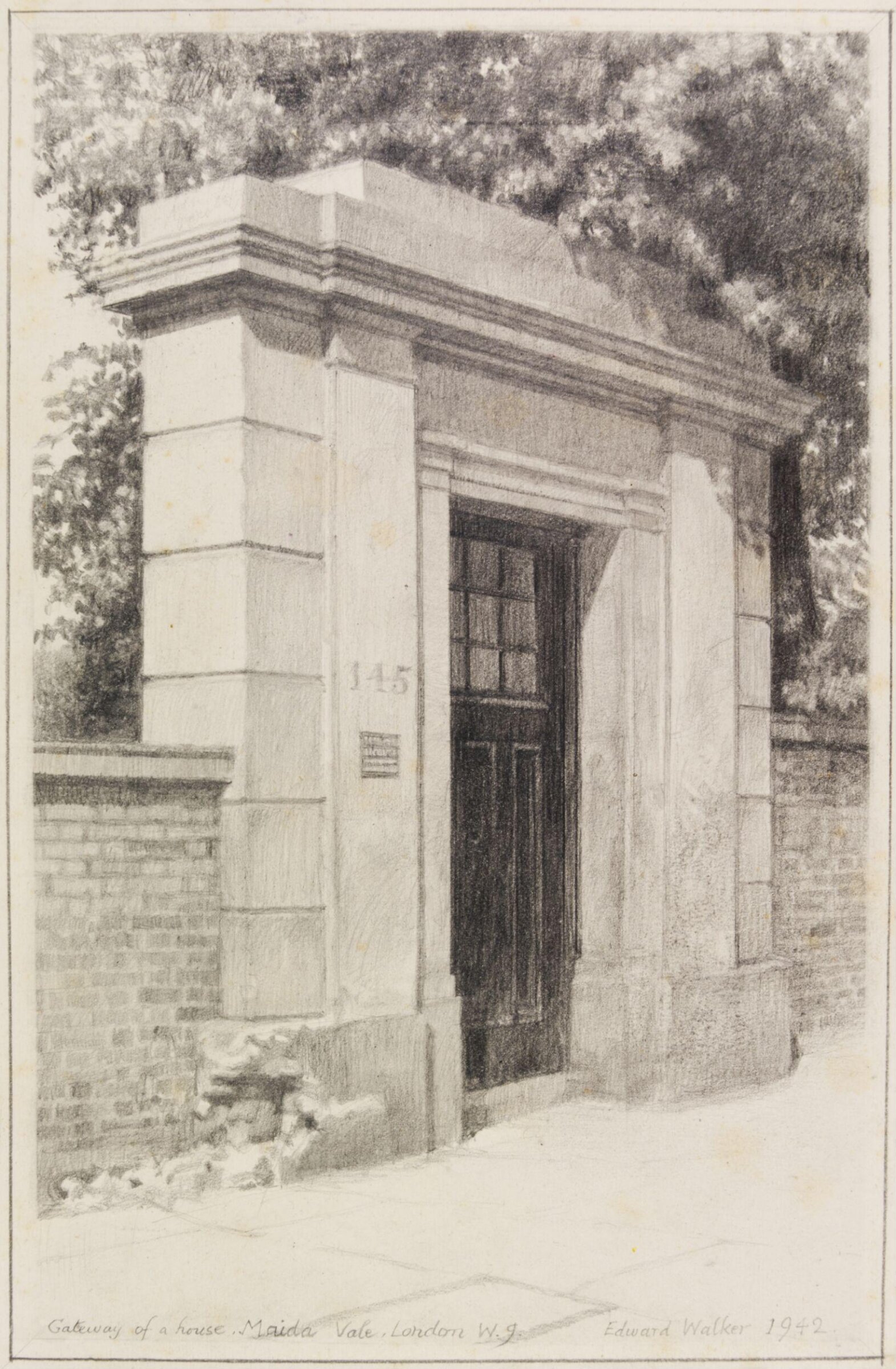 Gateway of a house, Maida Vale, W.9., Walker, 1942
