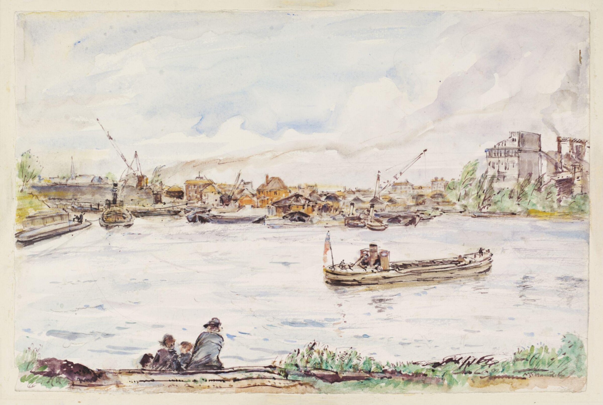 The Thames at Brentford, Archibald Standish Hartrick, ок. 1940