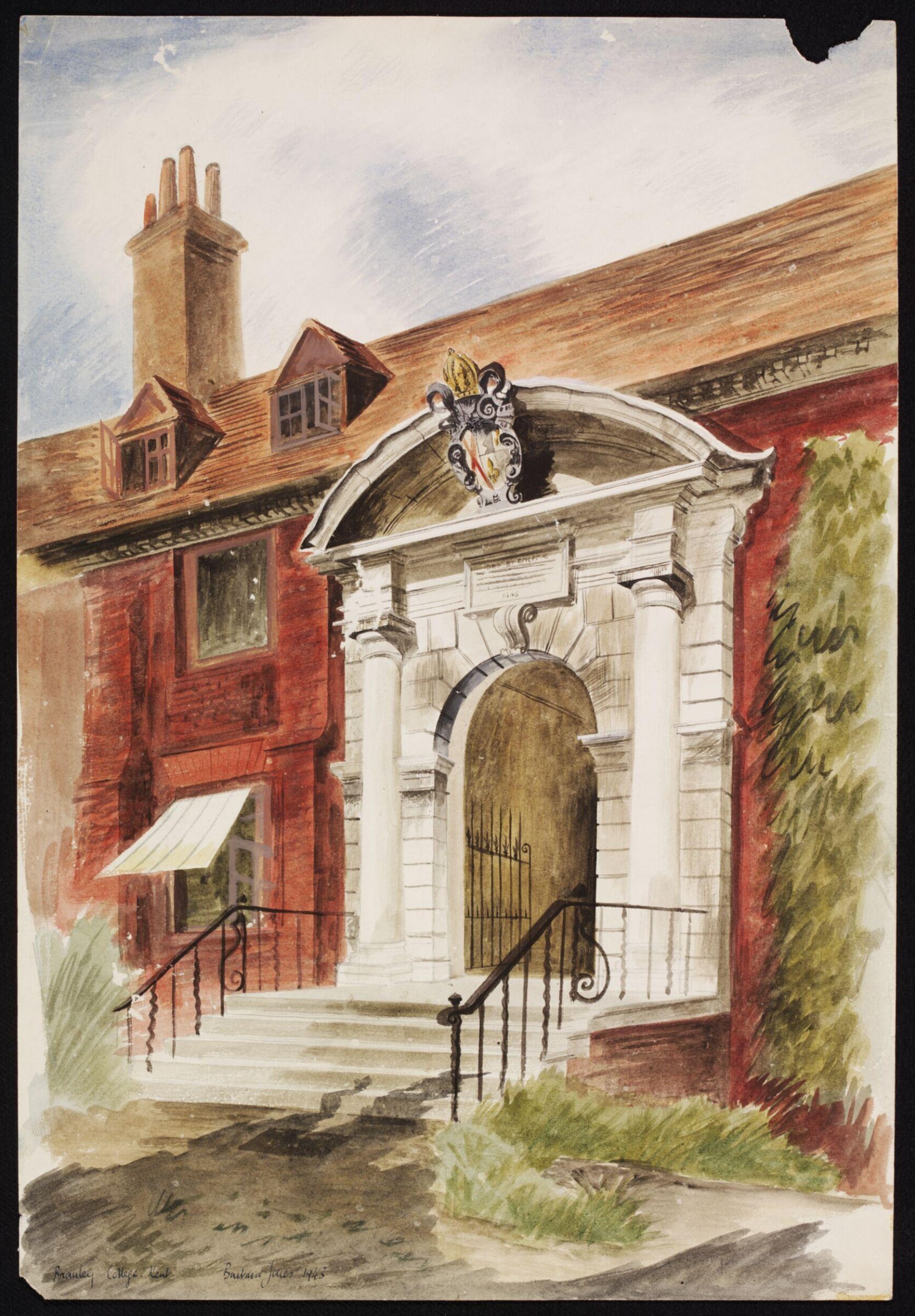 Entrance to Bromley College, Barbara Jones, 1943