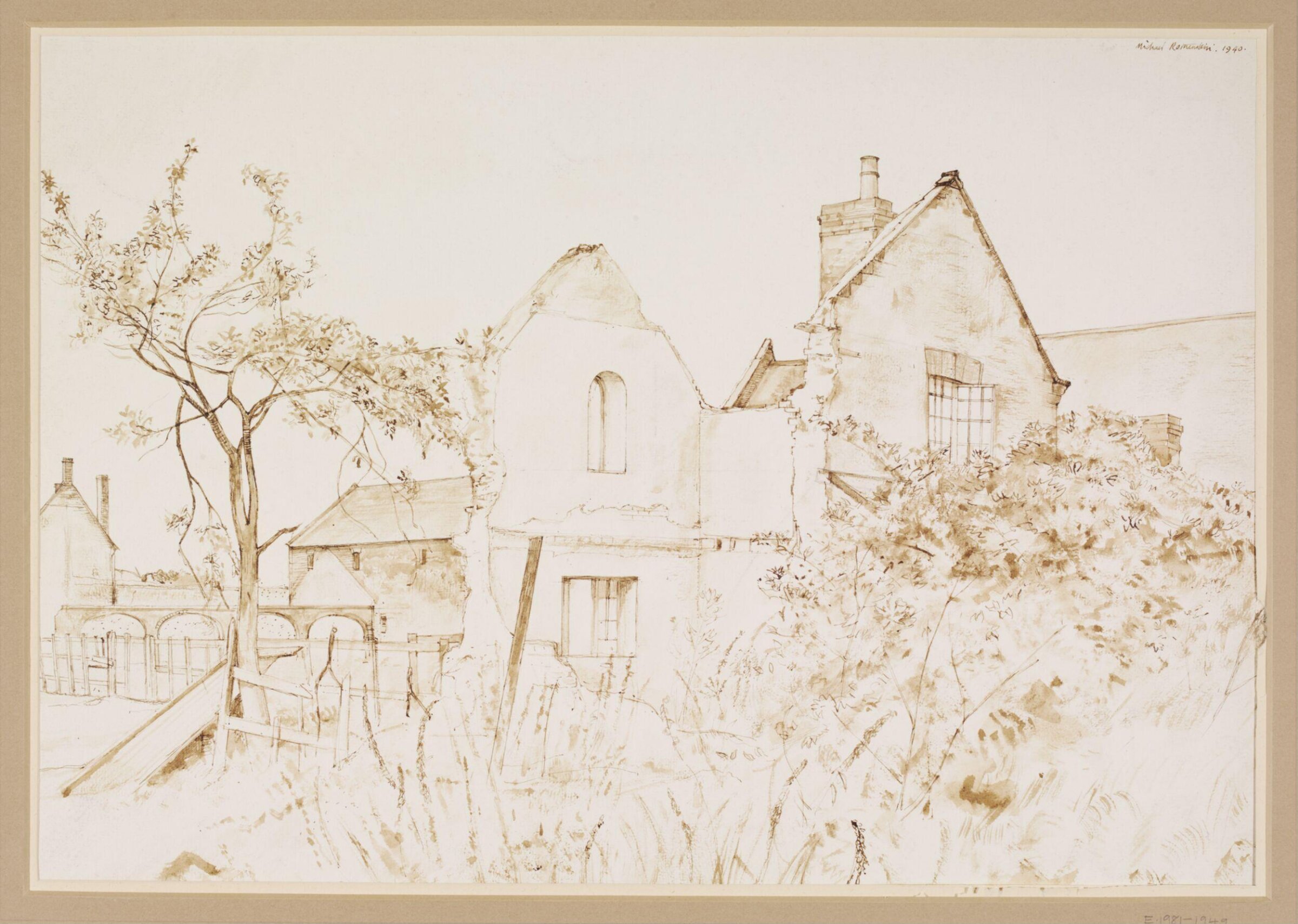 Ruined Farm Buildings and cottages on the Iron Mines, near Wellingborough, Rothenstein, 1940