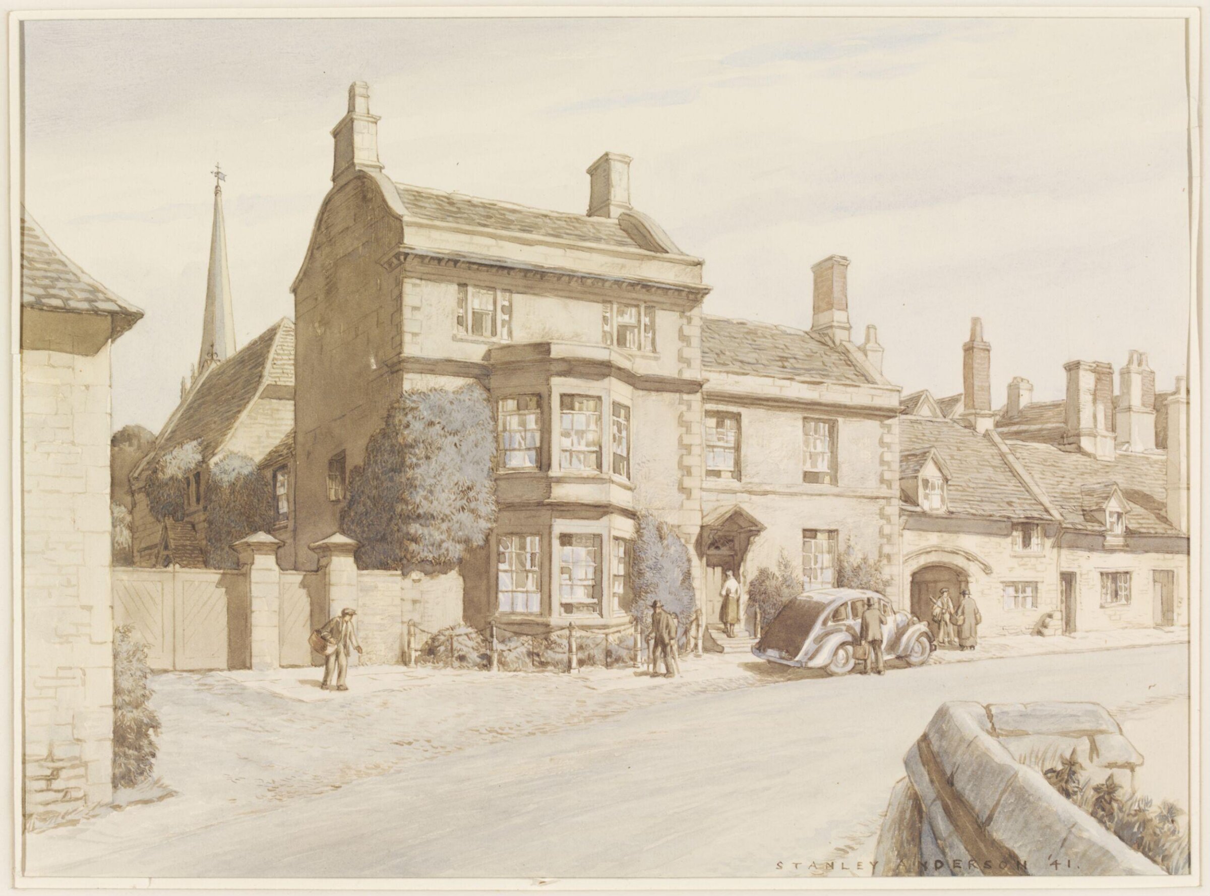 Houses by the Bridge at Burford, Anderson, 1941