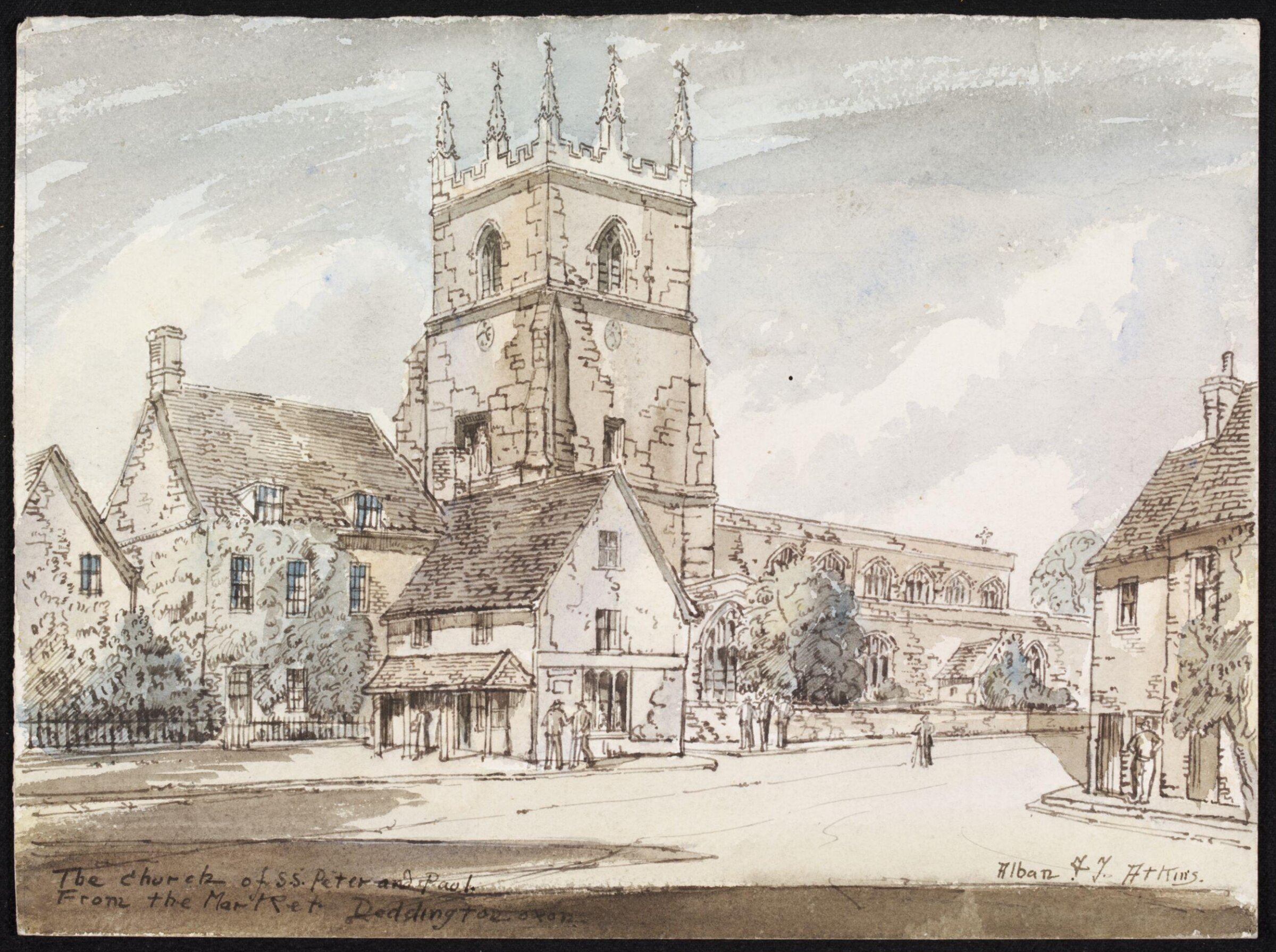The Church of S.S.Peter and Paul, from the Market, Deddington, Atkins, ca. 1940
