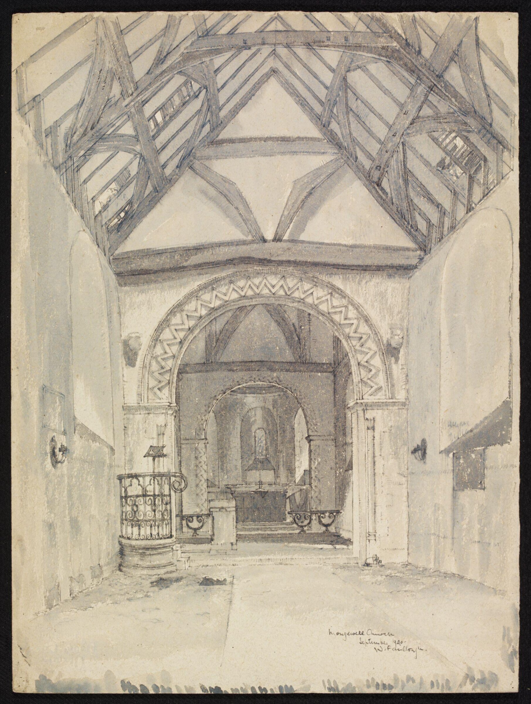 St. John the Baptist Church (Interior East End) Mongewell, Fairclough, September 1940