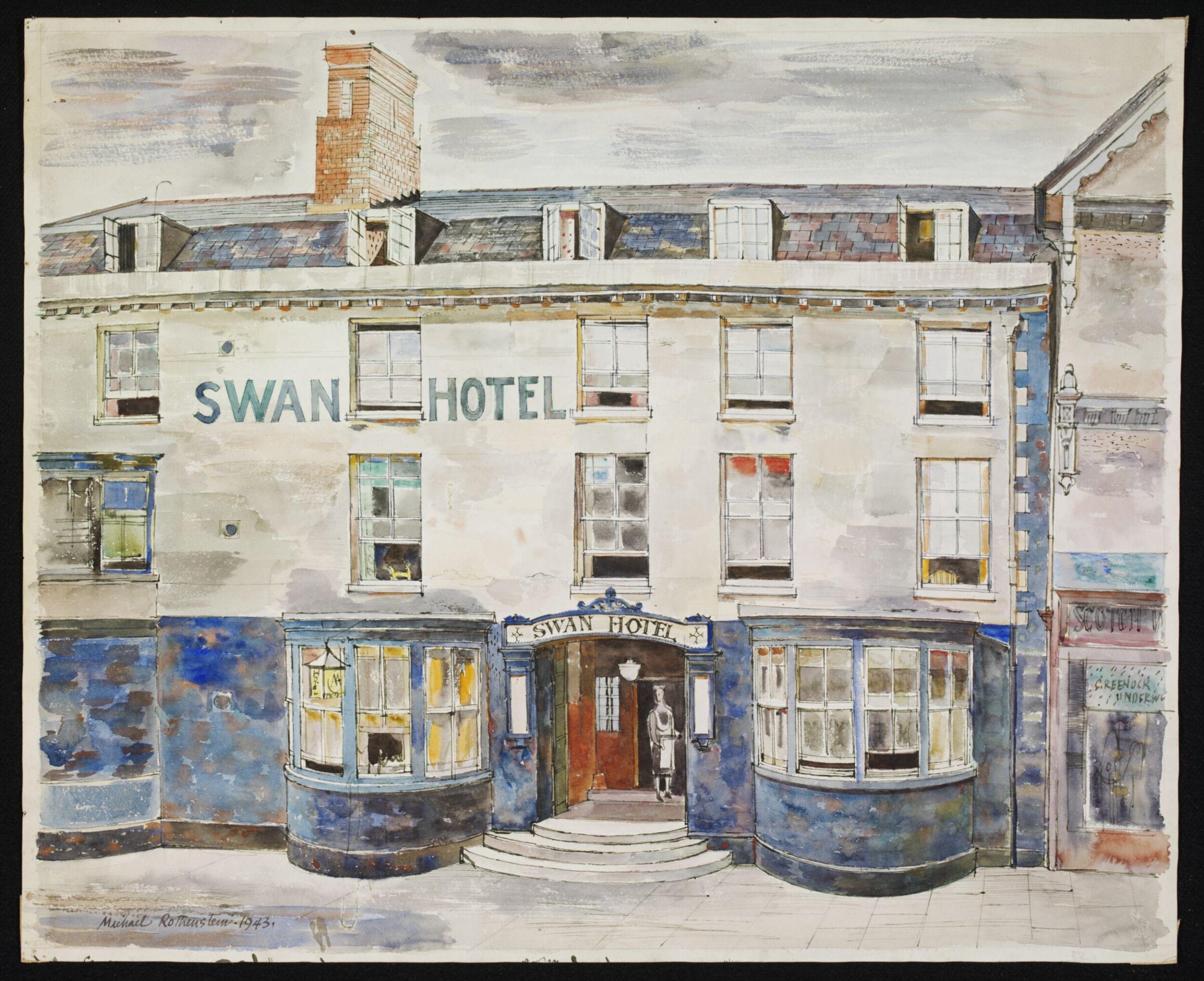 The Swan Hotel, Stafford, Rothenstein, 1943