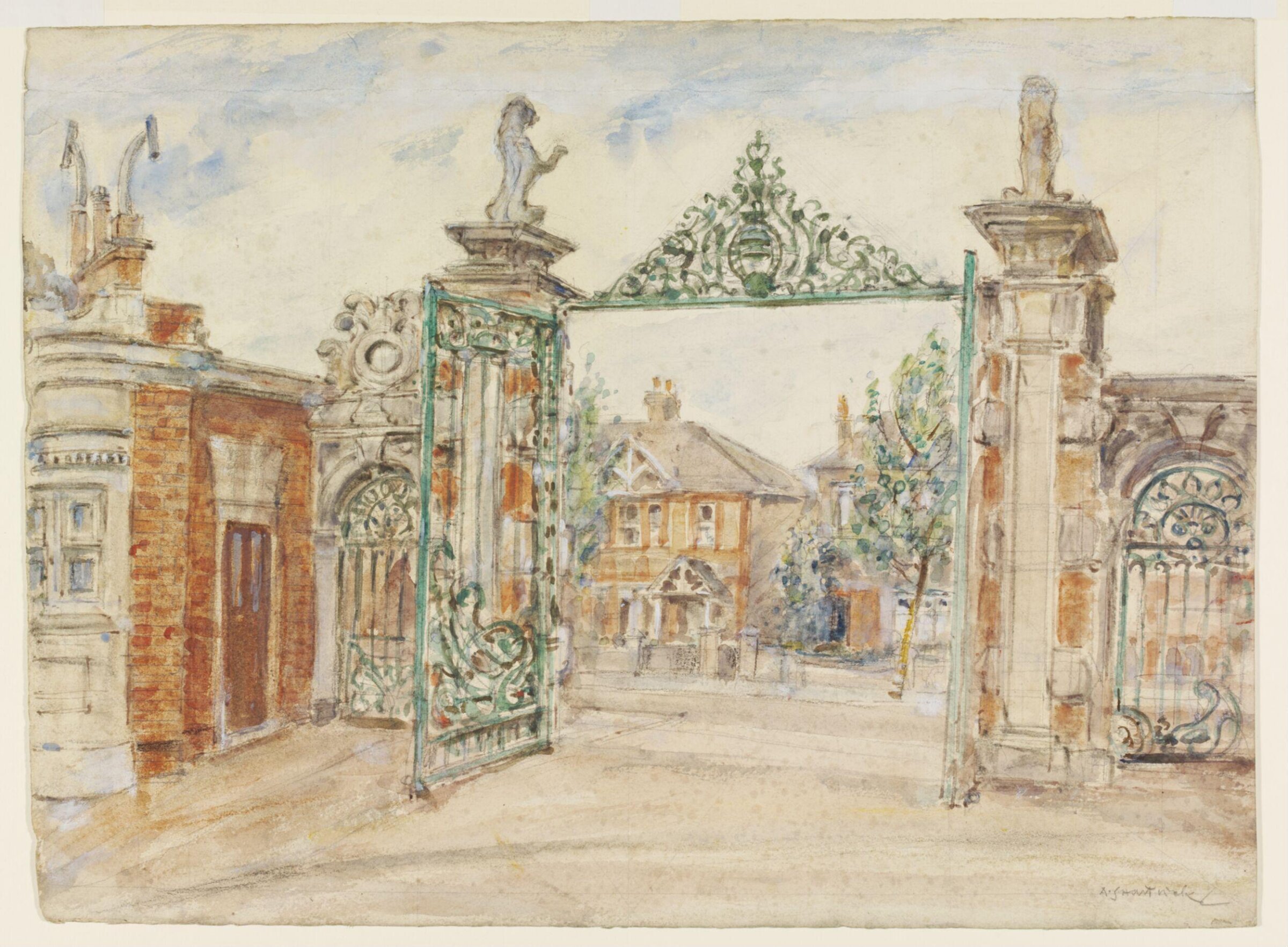 The Gateway, Boston Manor Park, Brentford., Archibald Standish Hartrick, ок. 1940