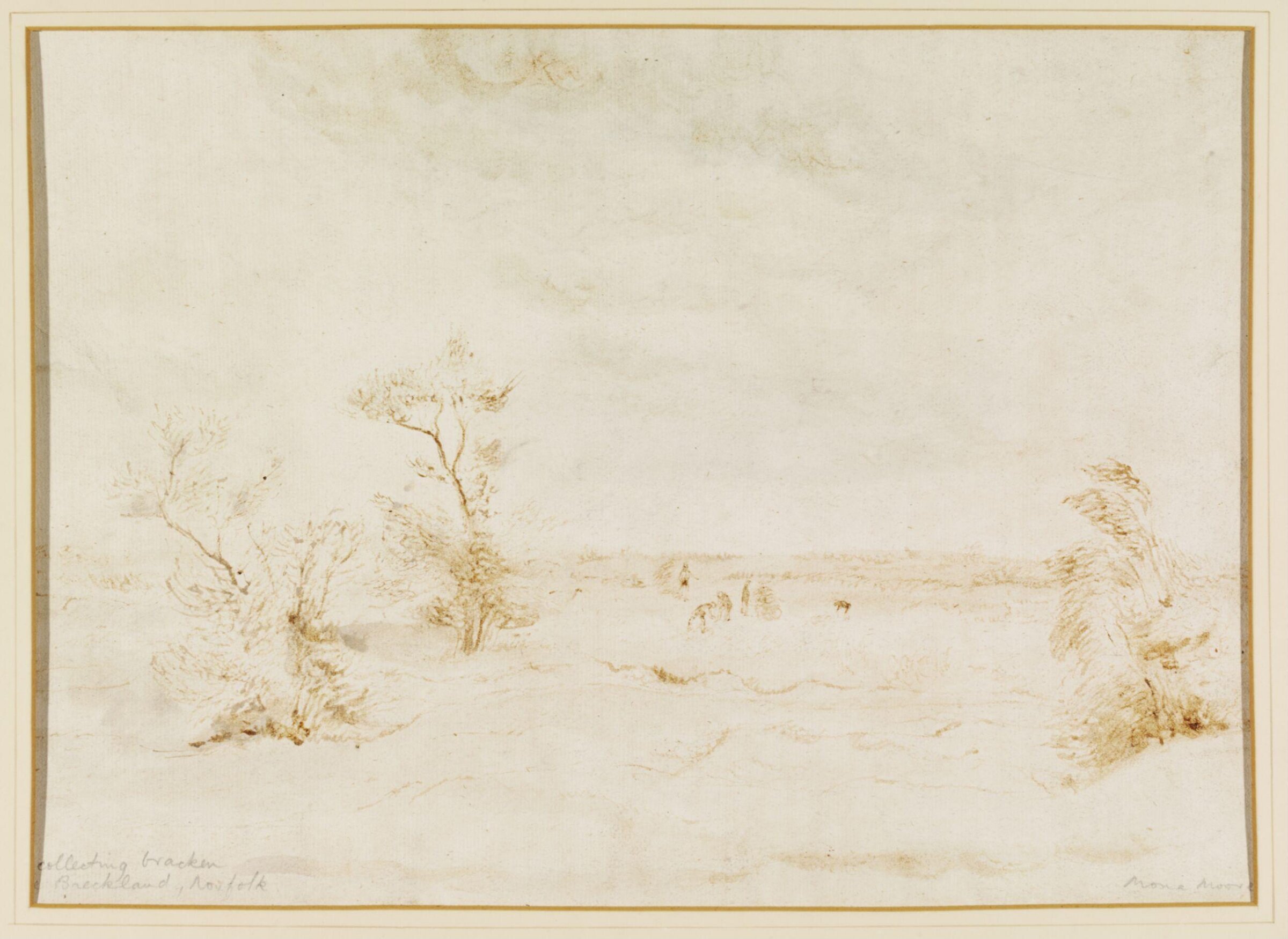Boys collecting bracken on the Breckland, Mona Moore, 1941