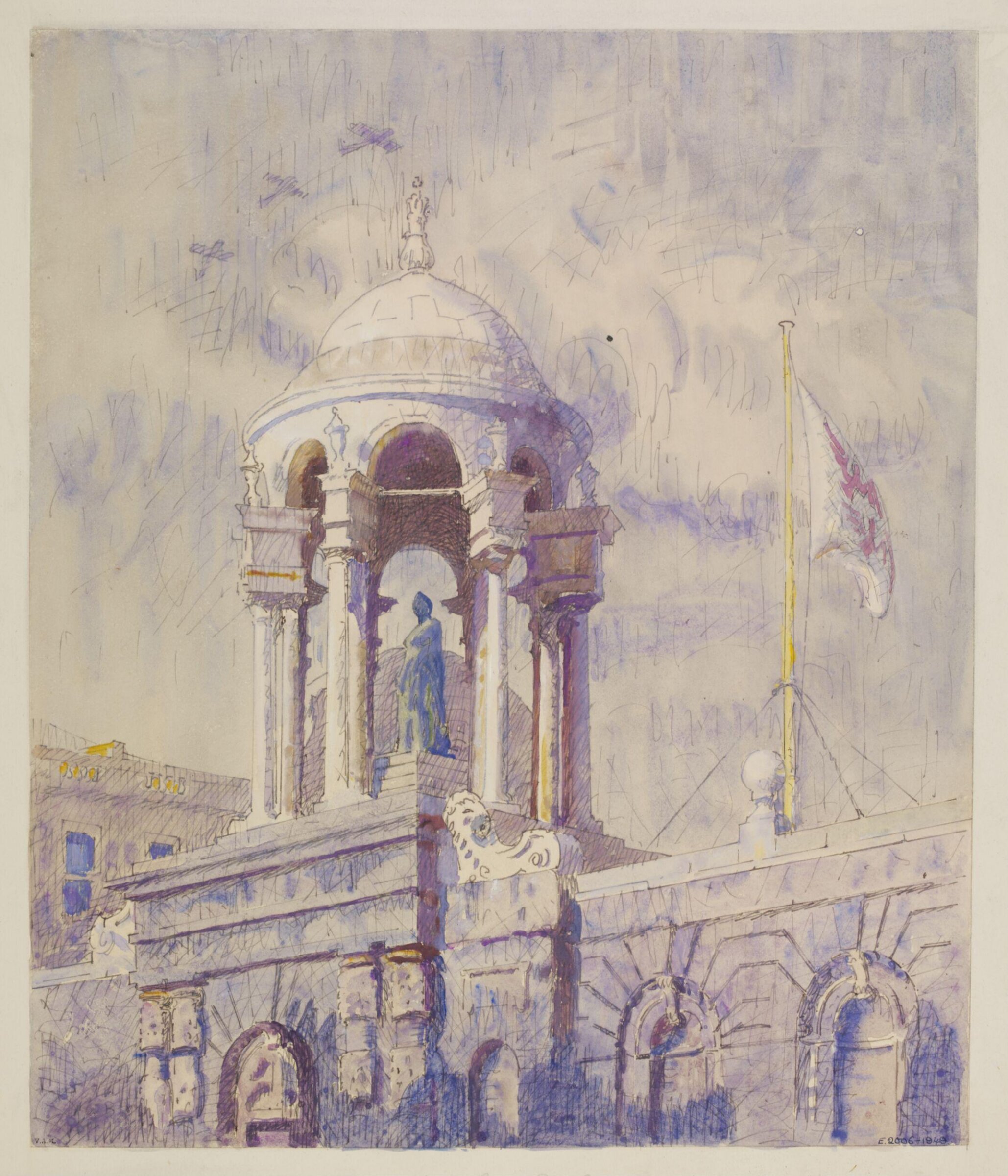 The Dome of Queen's College, Oxford, Walter Bayes, ca. 1940