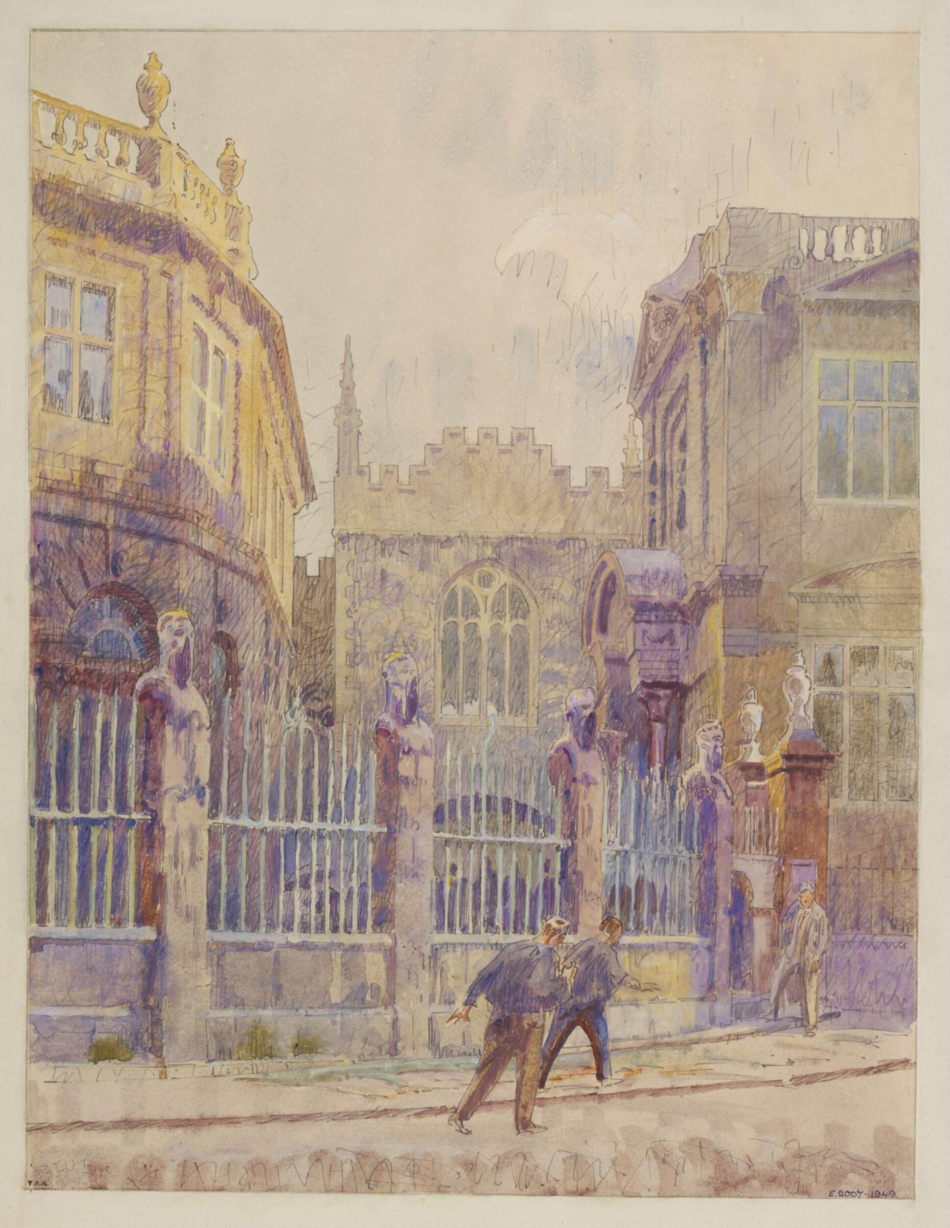 Corner of the Sheldonian, Oxford, Walter Bayes, ca. 1940