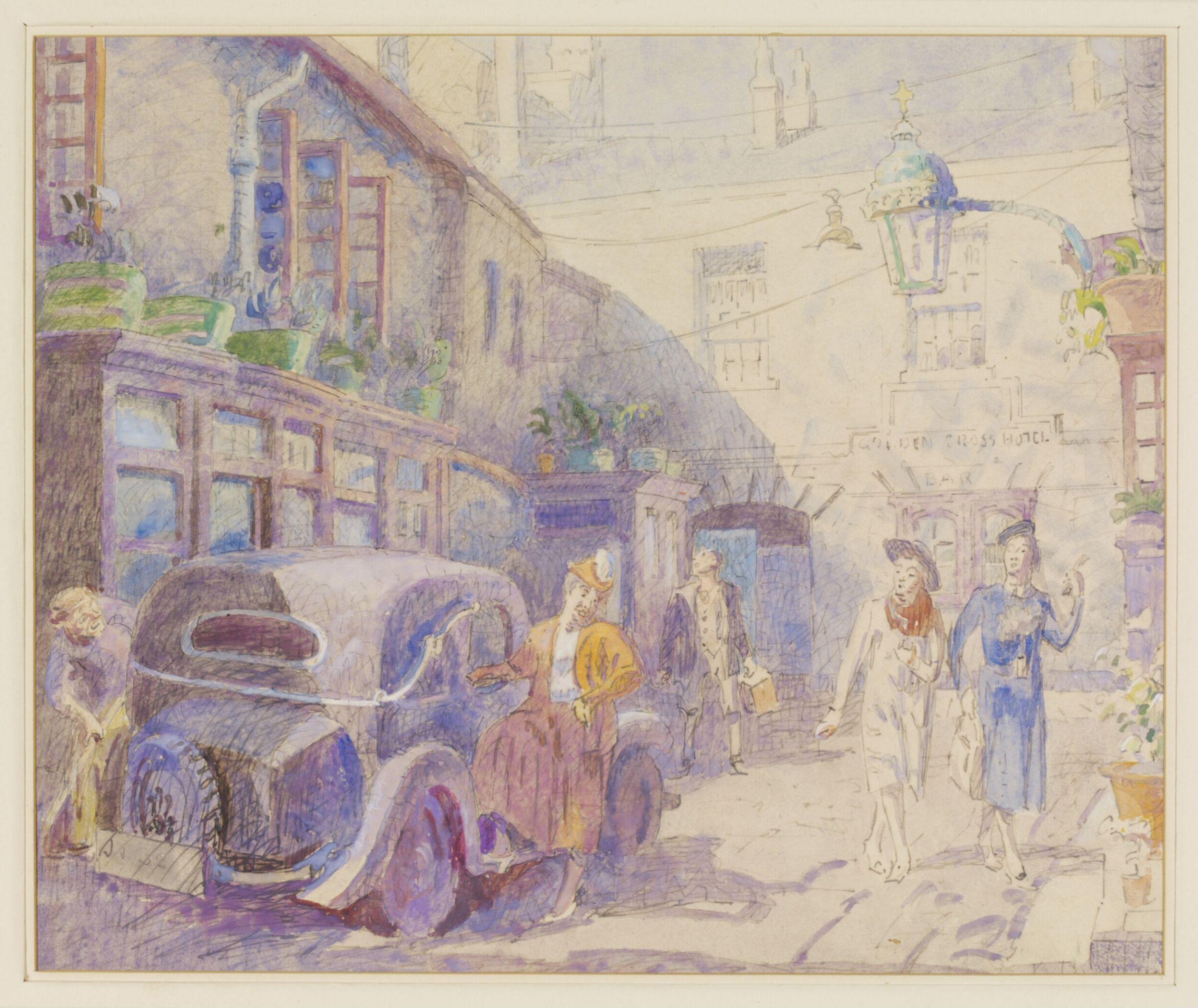 The Golden Cross, Oxford, Walter Bayes, ca. 1940