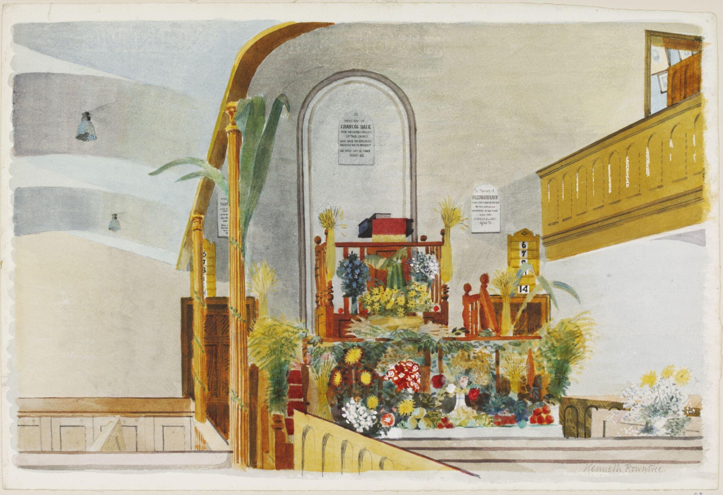 Interior of the Baptist Chapel, Clare, Kenneth Rowntree, ca. 1940