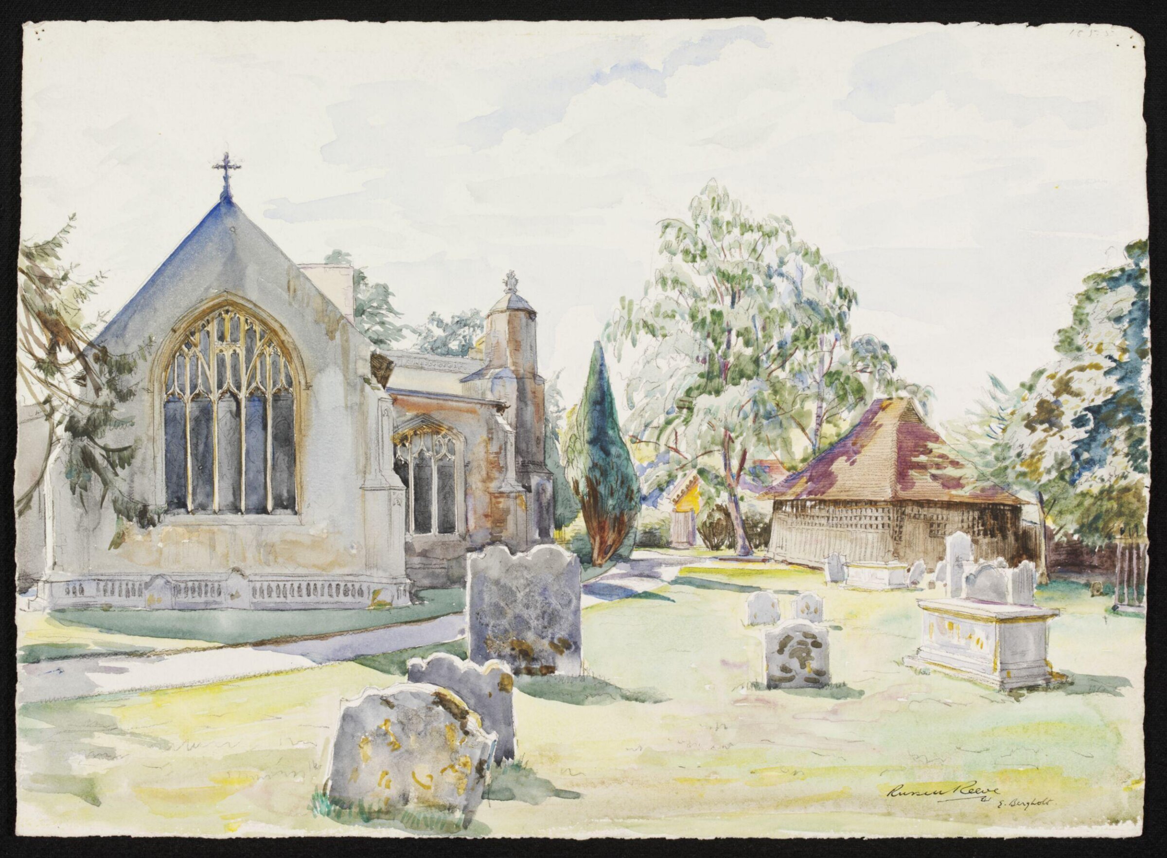 East Bergholt Church and Bell Cage, W. Russell Reeve, 1941