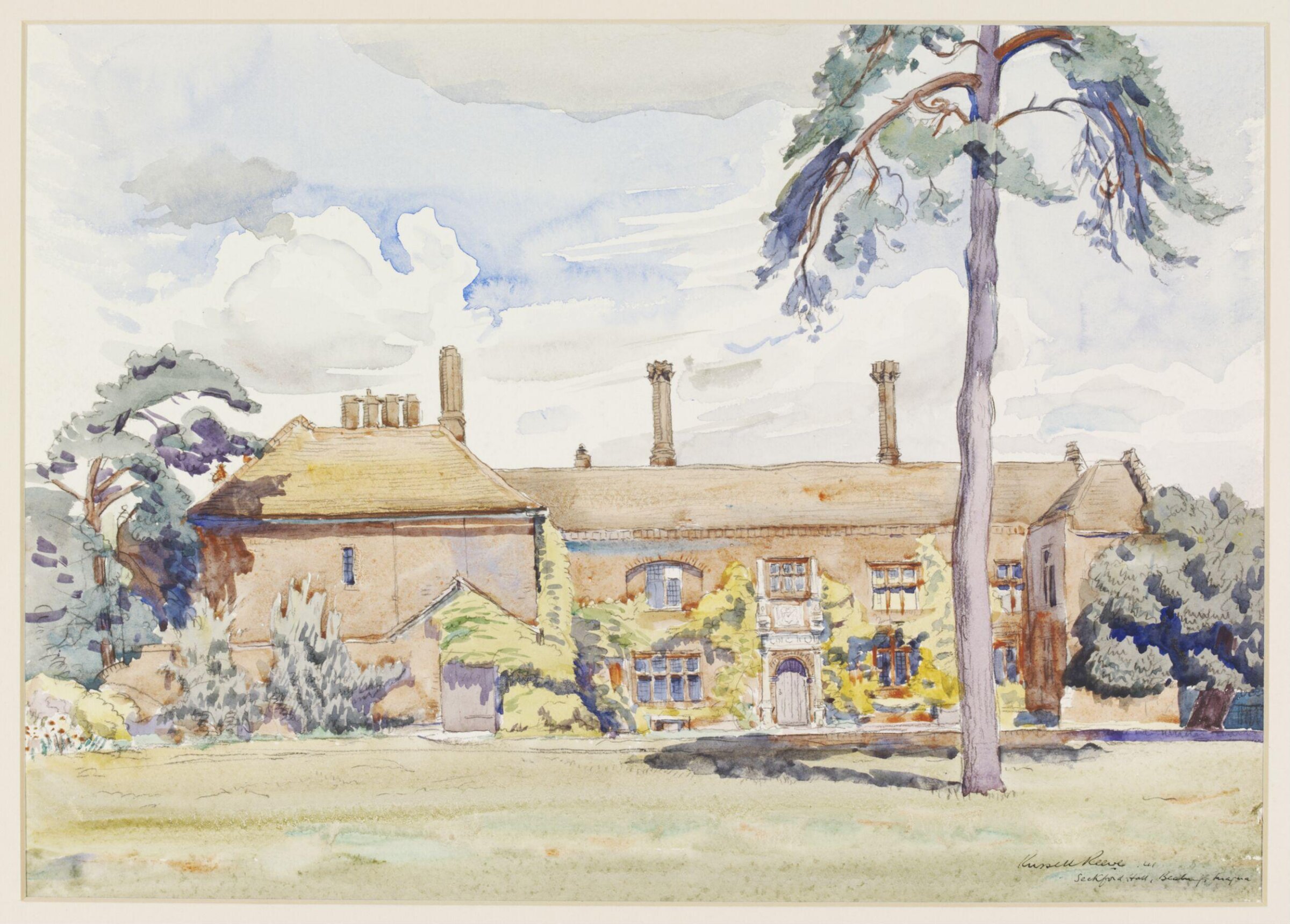 Seckford Hall, Bealings Magna (Garden Front), Reeve, 1941