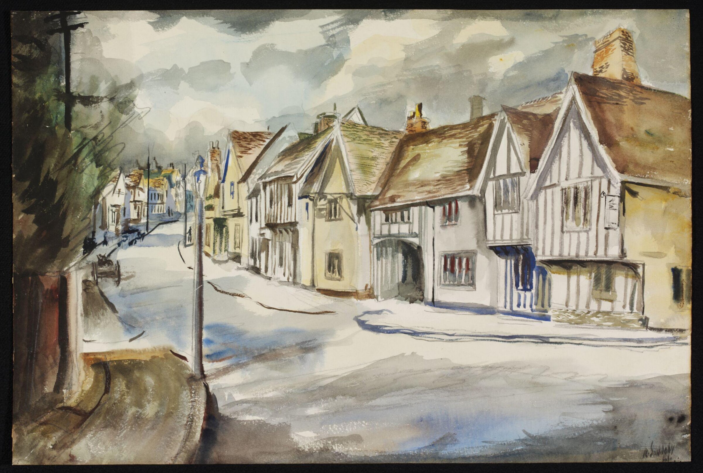 High Street, with the 'Swan', Lavenham, Suddaby, 1941