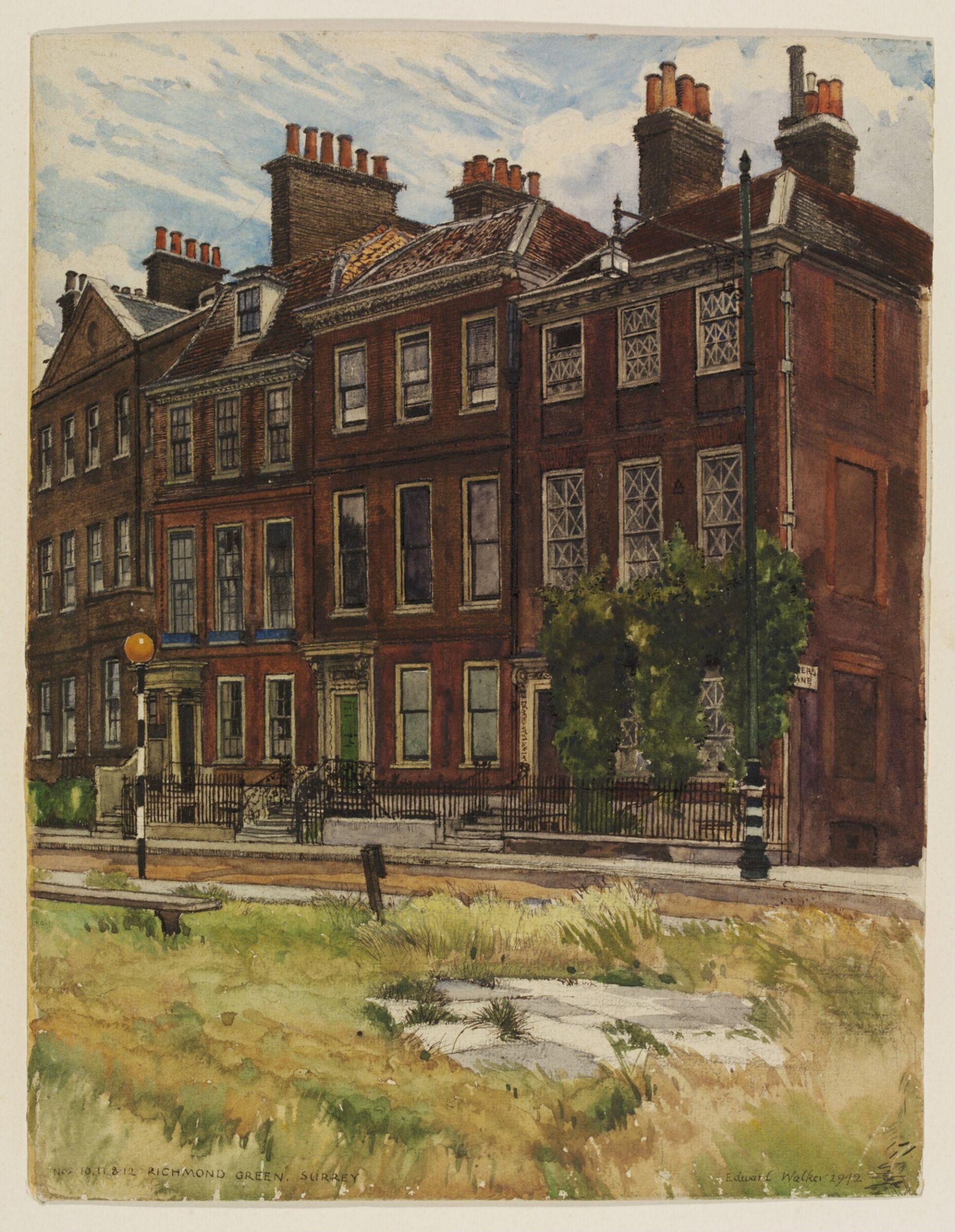 Nos 10, 11 & 12 Richmond Green, Surrey, Walker, 1942