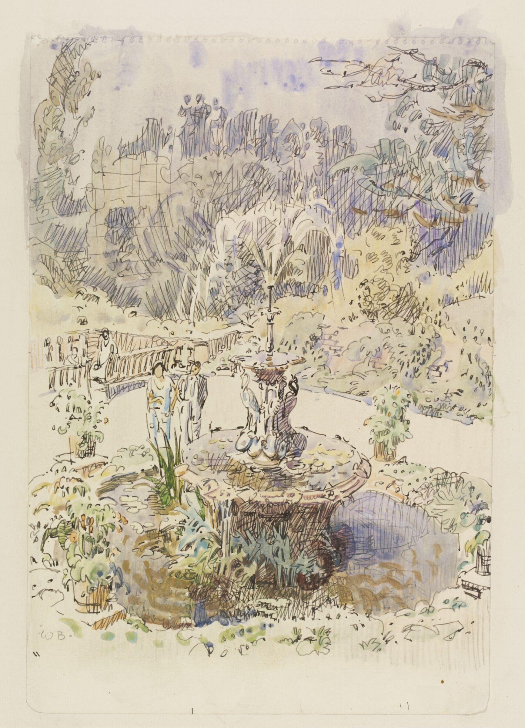 Fountain on the Terrace, Richmond, Bayes, ca. 1940