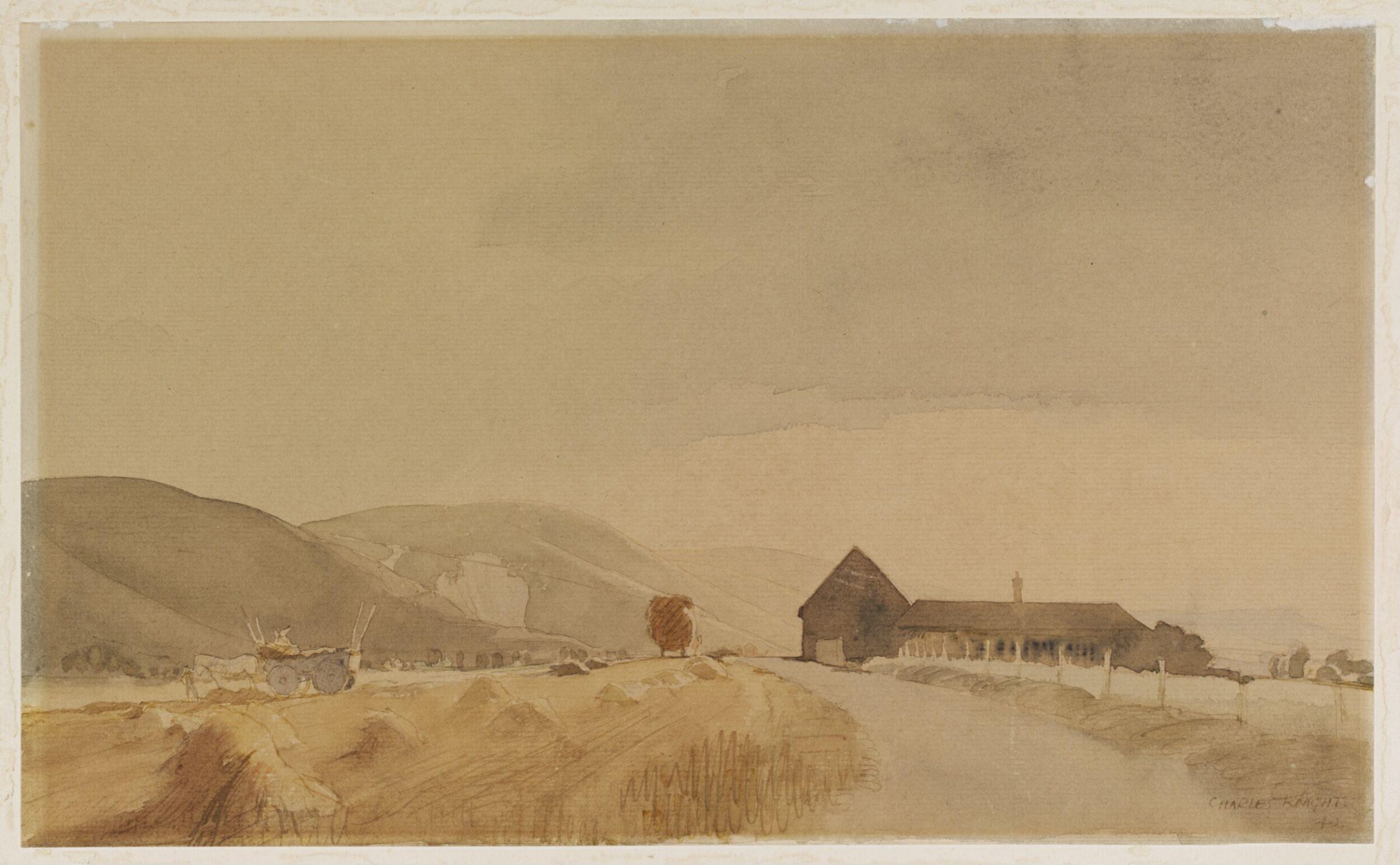 The Southdown, Underhill Road; Wickhurst Barn near Poynings looking Westwards, Charles Knight, 1940