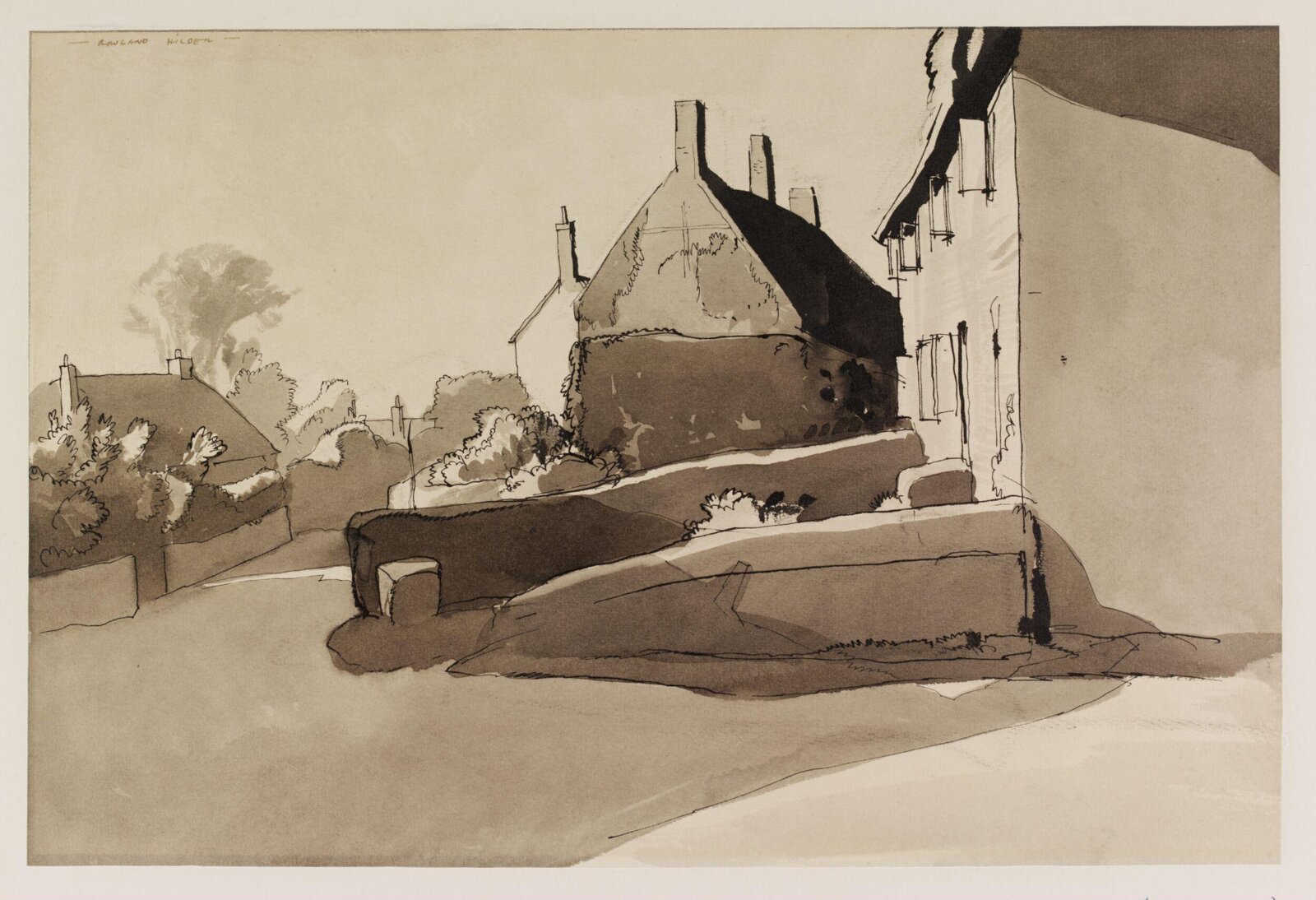 Cottages at Litlington, Cuckmere Valley, Hilder, ca. 1940
