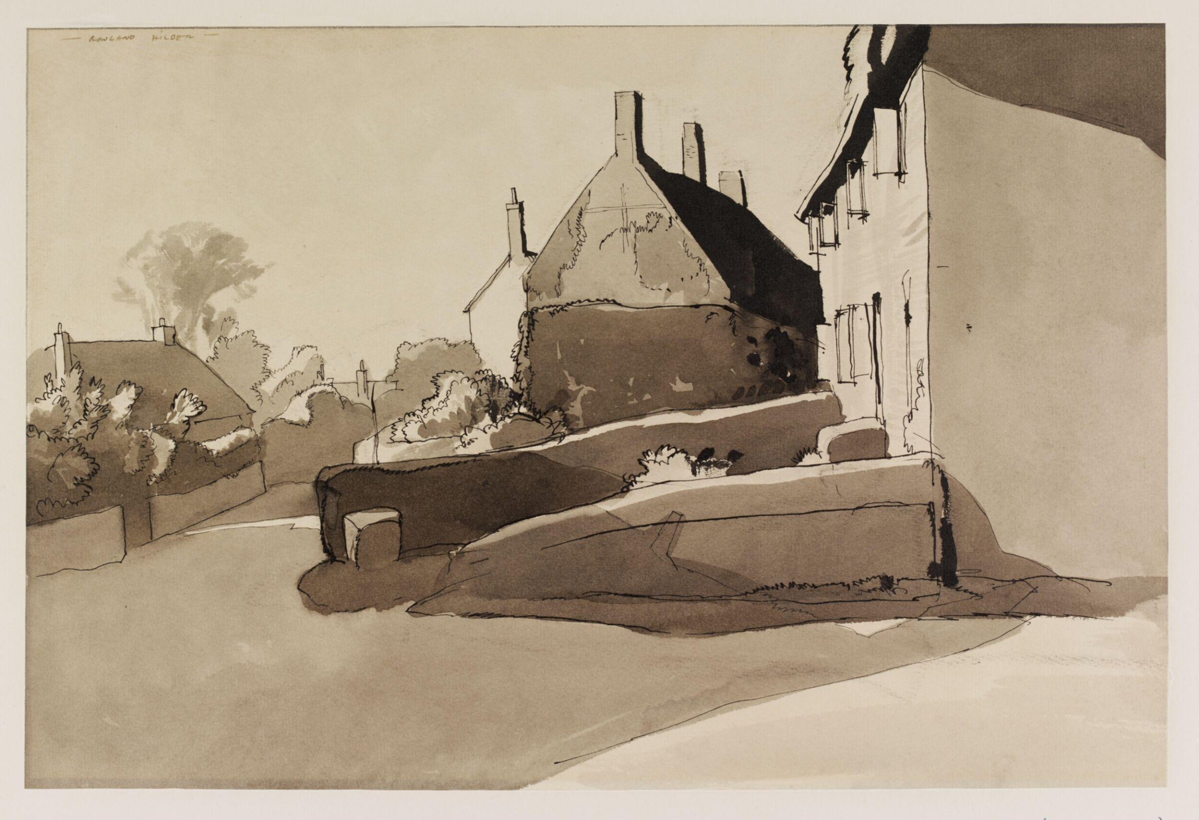 Cottages at Litlington, Cuckmere Valley, Hilder, ca. 1940