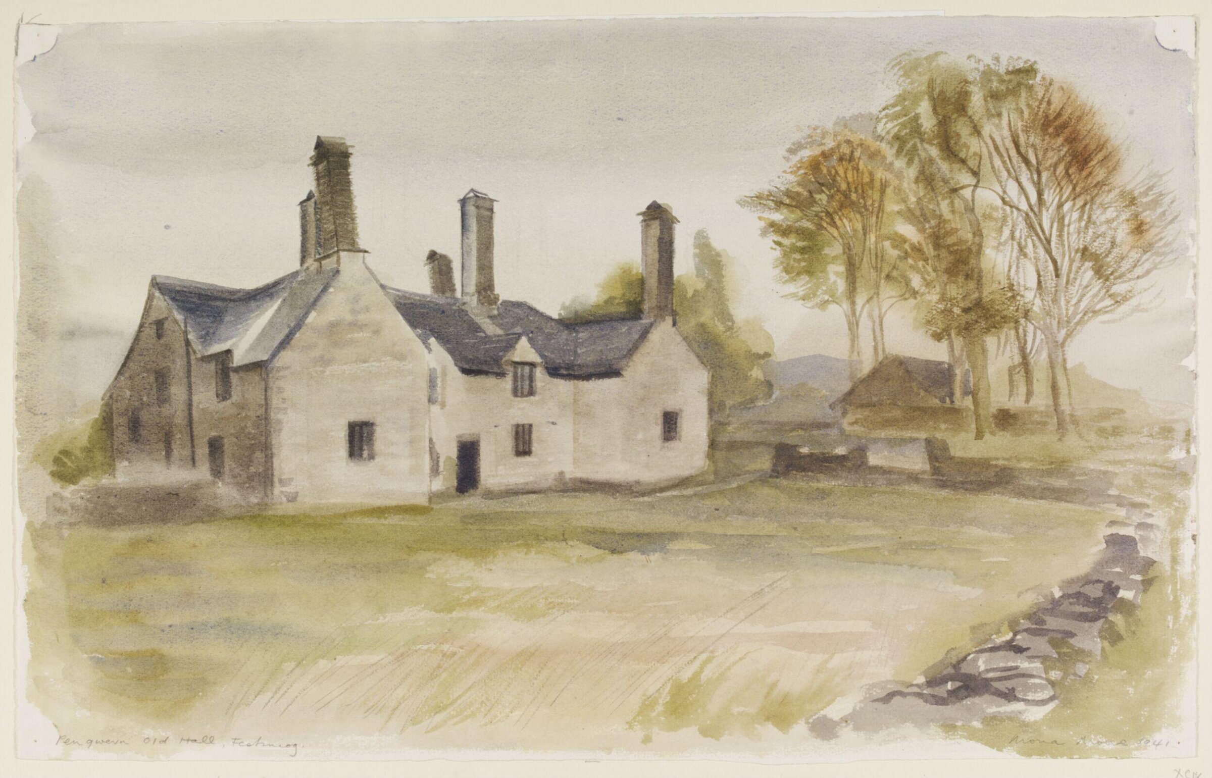 Pengwern Old Hall, Festiniog, Merionethshire, Mona Moore, 1941