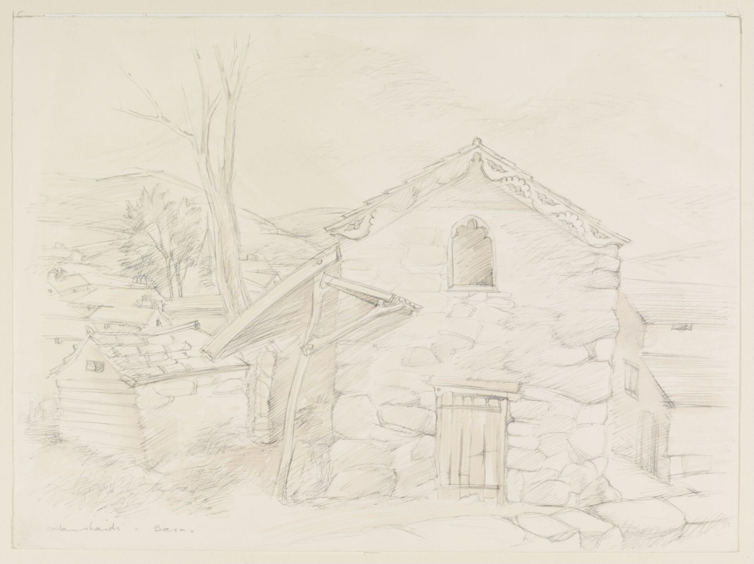 Barn, Llanrhaide, Denbighshire, Mildred E. Eldridge, ca.1940