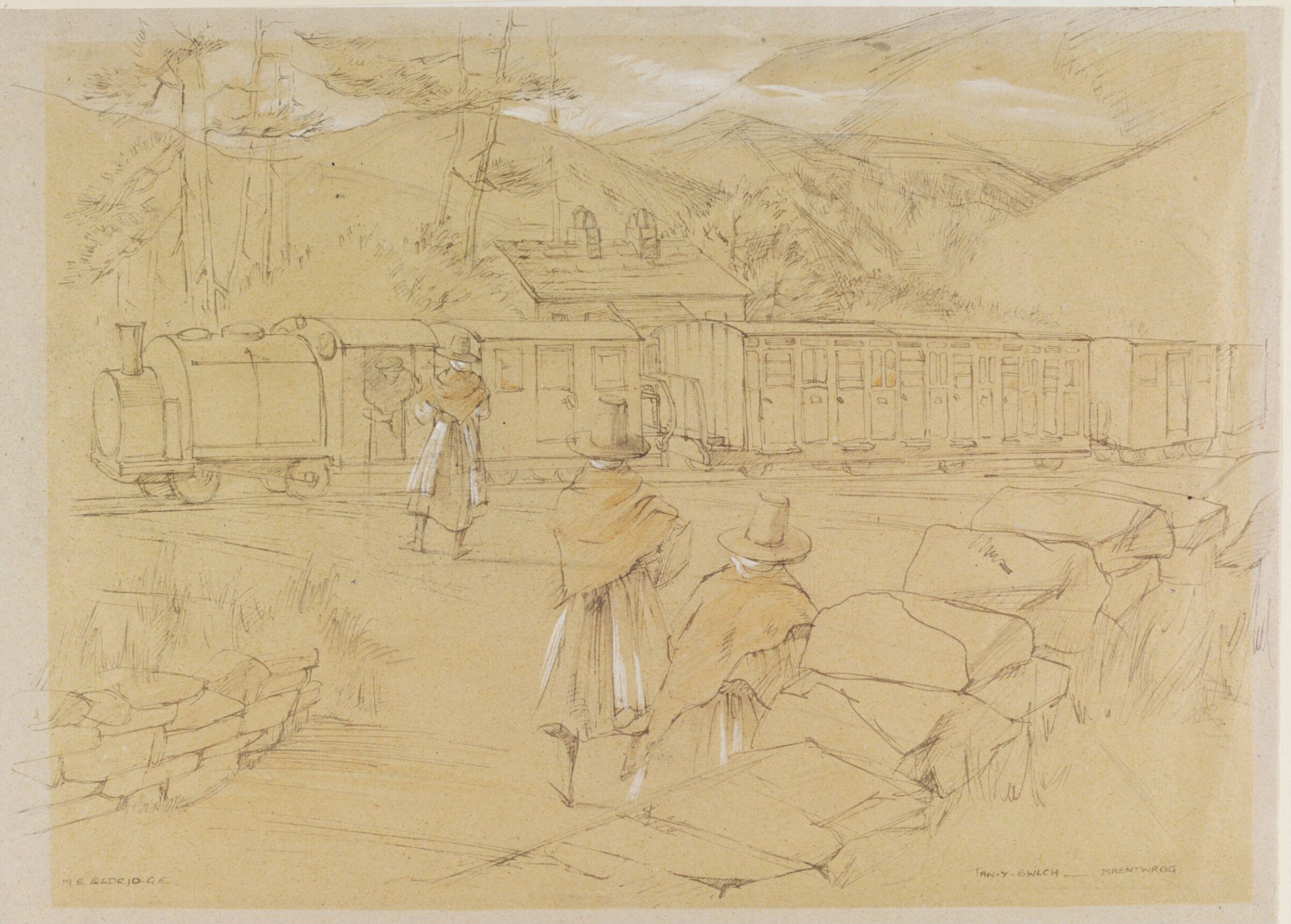 Railway, Tan-y-Bwlch, Maentwrog, Merionethshire, Mildred E. Eldridge, ca. 1941
