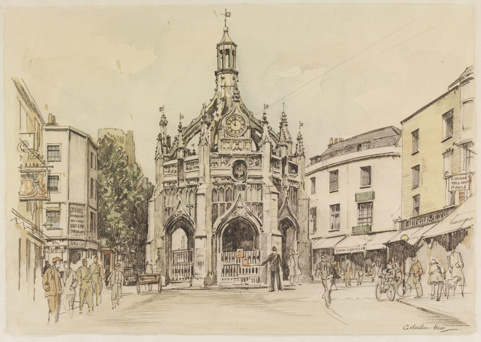 Market Cross, Chichester, Hill, ca. 1940