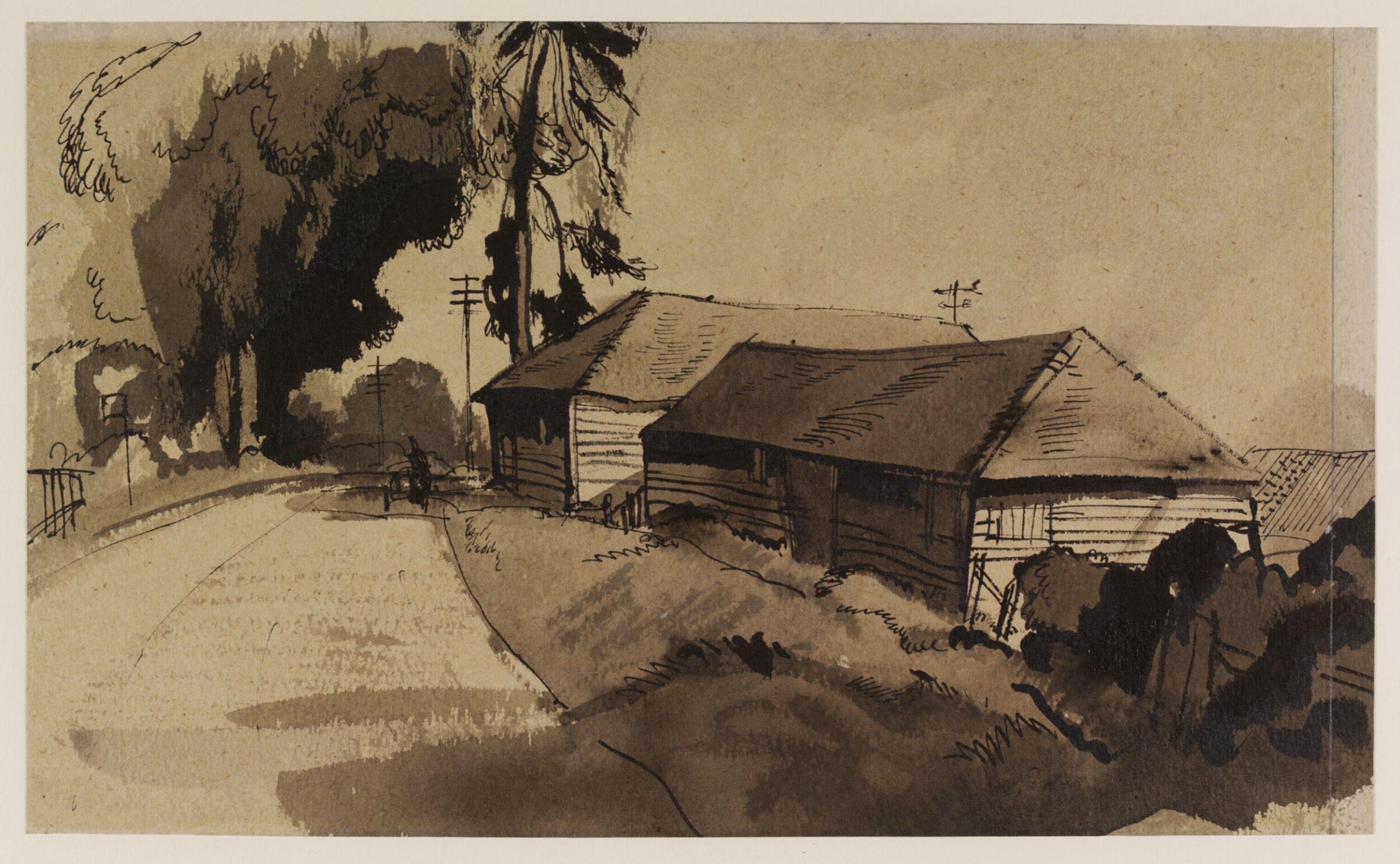 Barns at Holmbush, near Henfield, Hilder, ca. 1940
