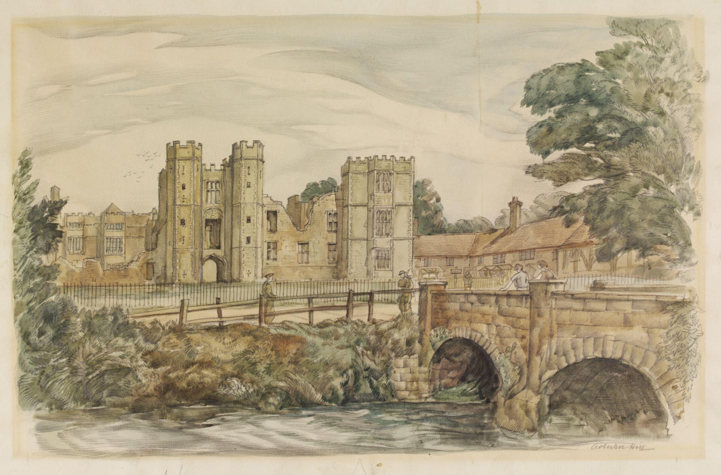 Cowdray Ruins, Midhurst, Hill, ca. 1940