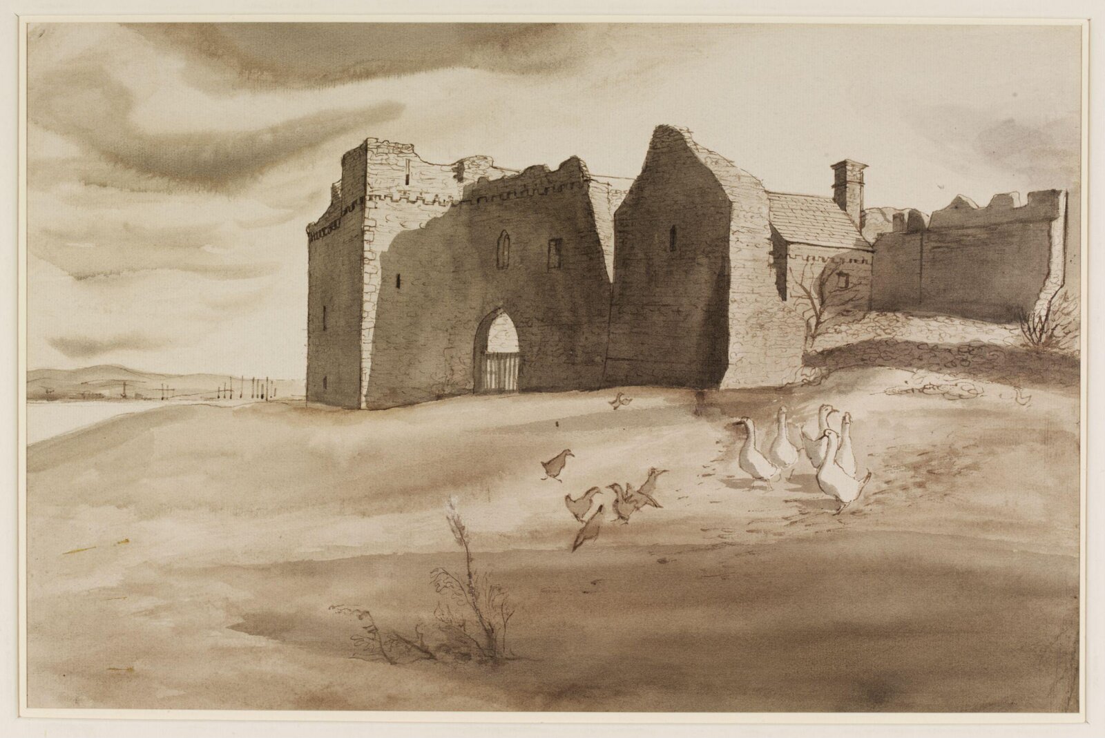 Weobley Castle, Gower, Glamorganshire, Mona Moore, ca. 1940