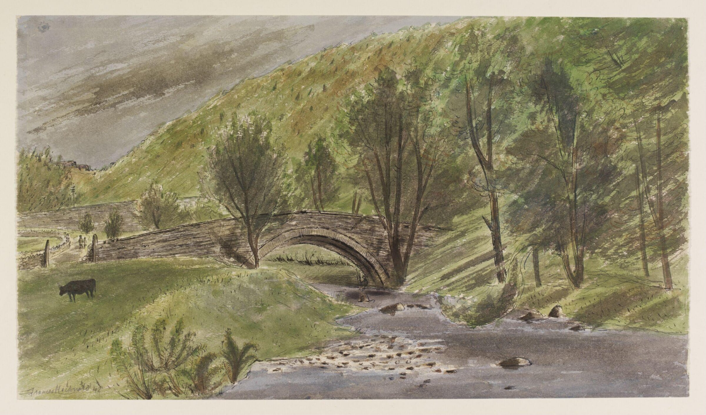 Dol-y-moch Bridge in the Maentwrog Valley, Merionethshire, Frances Macdonald, 1942