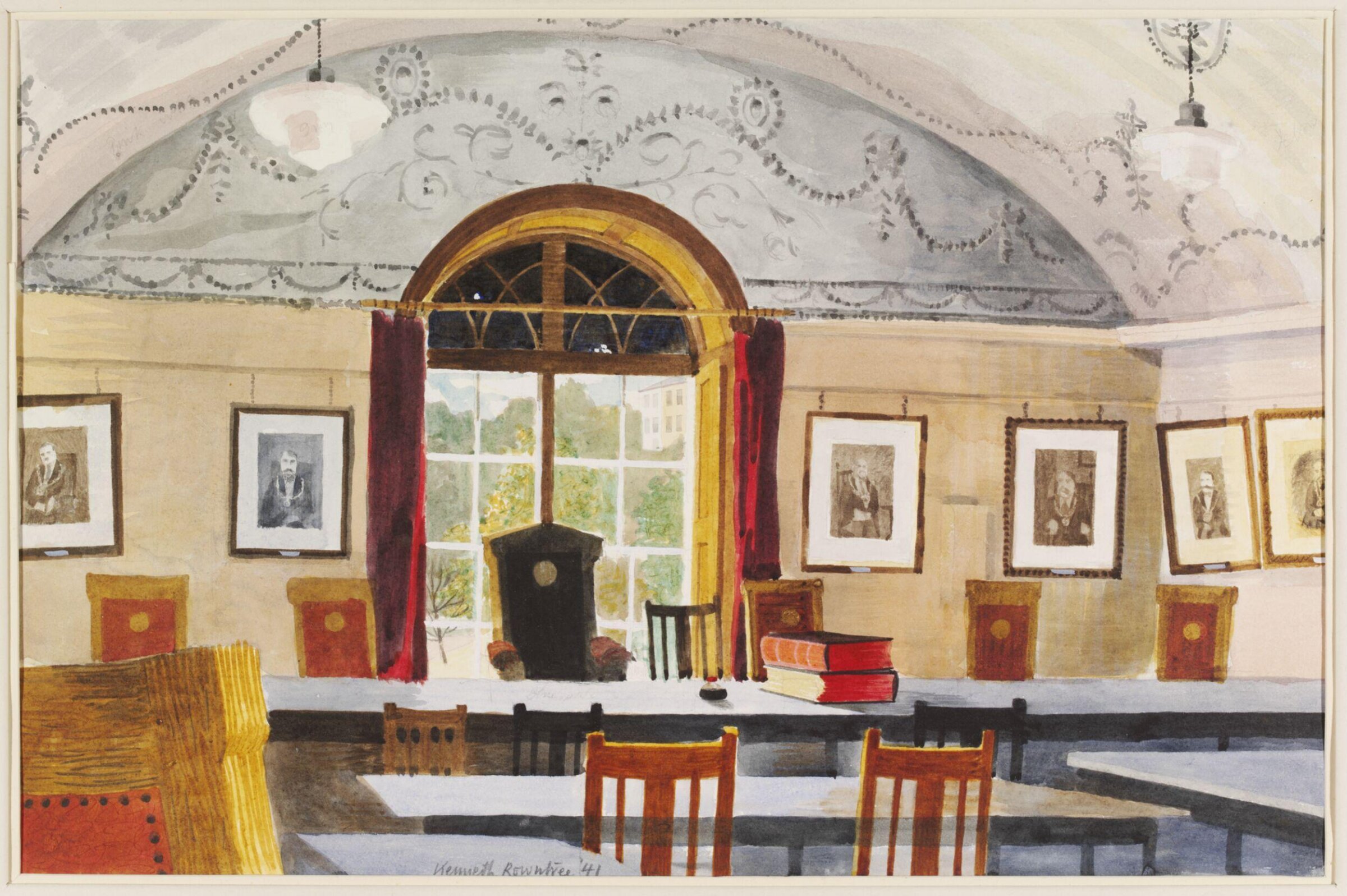 Council Chamber, Municipal Offices, Bangor, Caernarvonshire, Rowntree, 1941