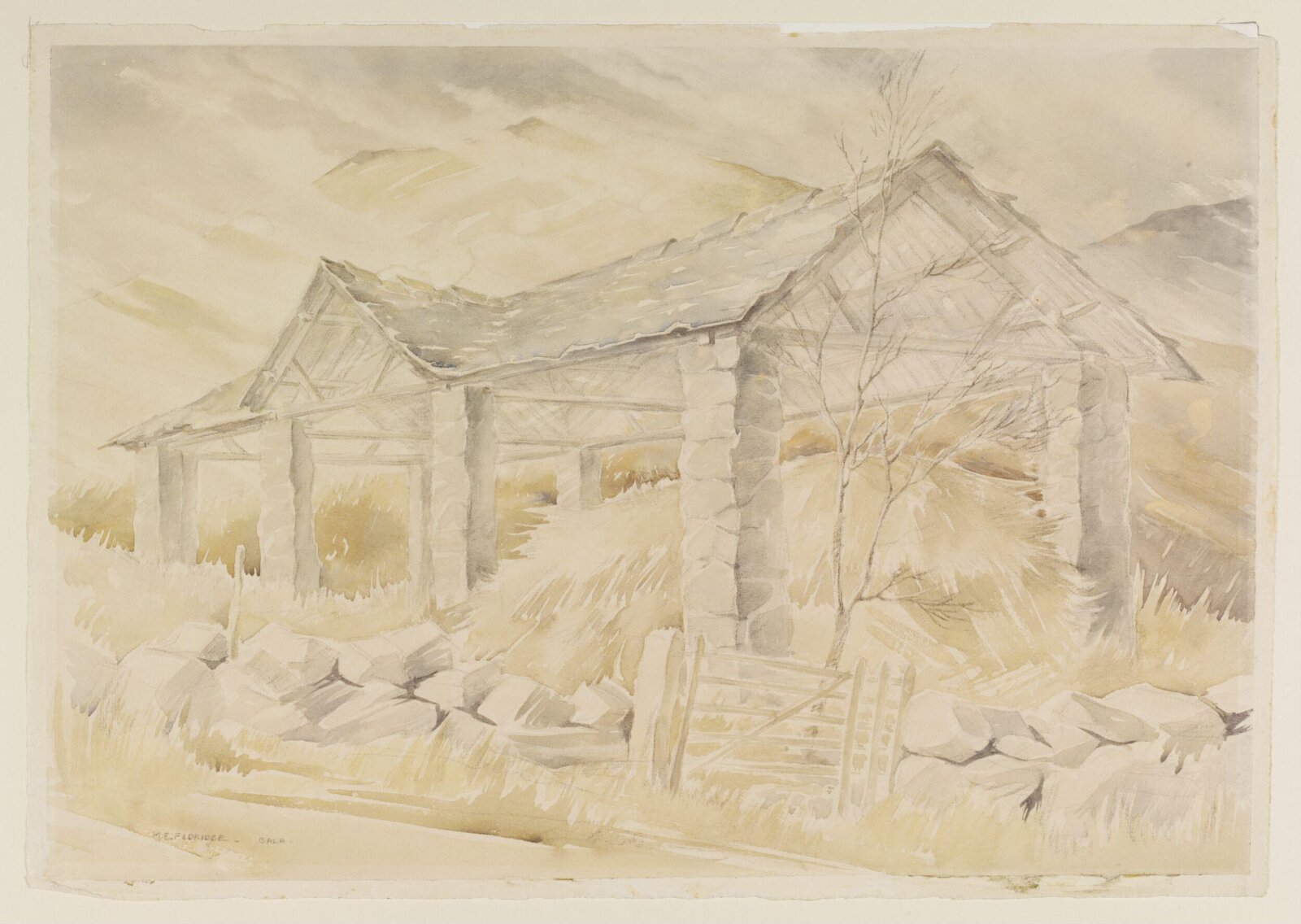 Barn at Bala, Merionethshire, Mildred E. Eldridge, ca. 1941