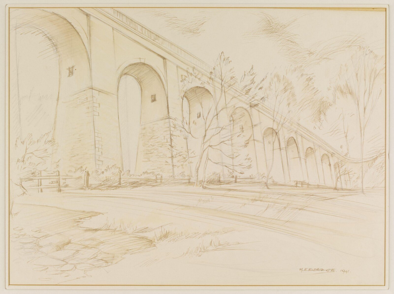 Chirk Aqueduct (from the South side) Denbighshire, Mildred E. Eldridge, 1941